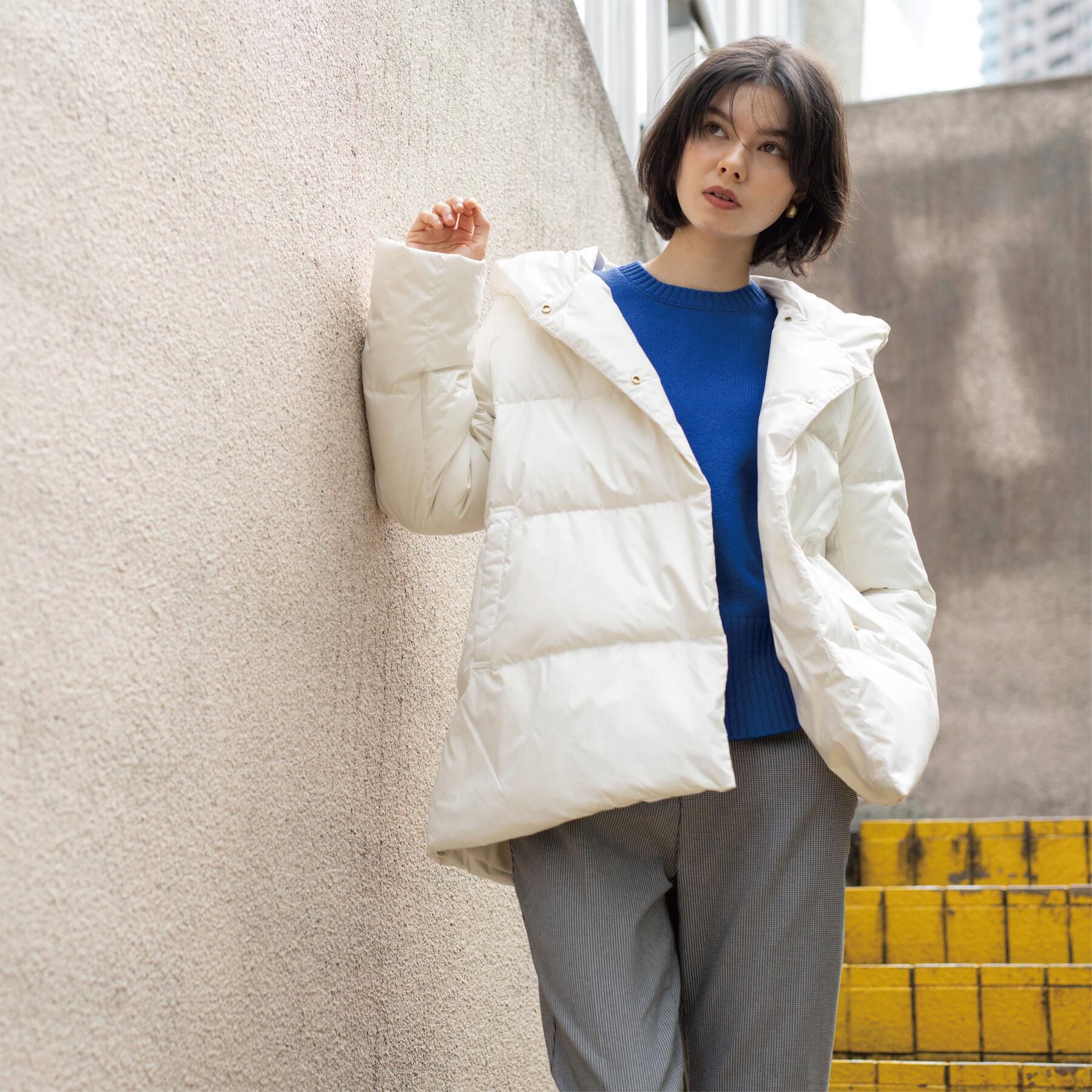 OPAQUE.CLIP「撥水フードミドルダウンコート【防風/抗菌防臭/洗濯機OK】《S～LL》」|ダウン|