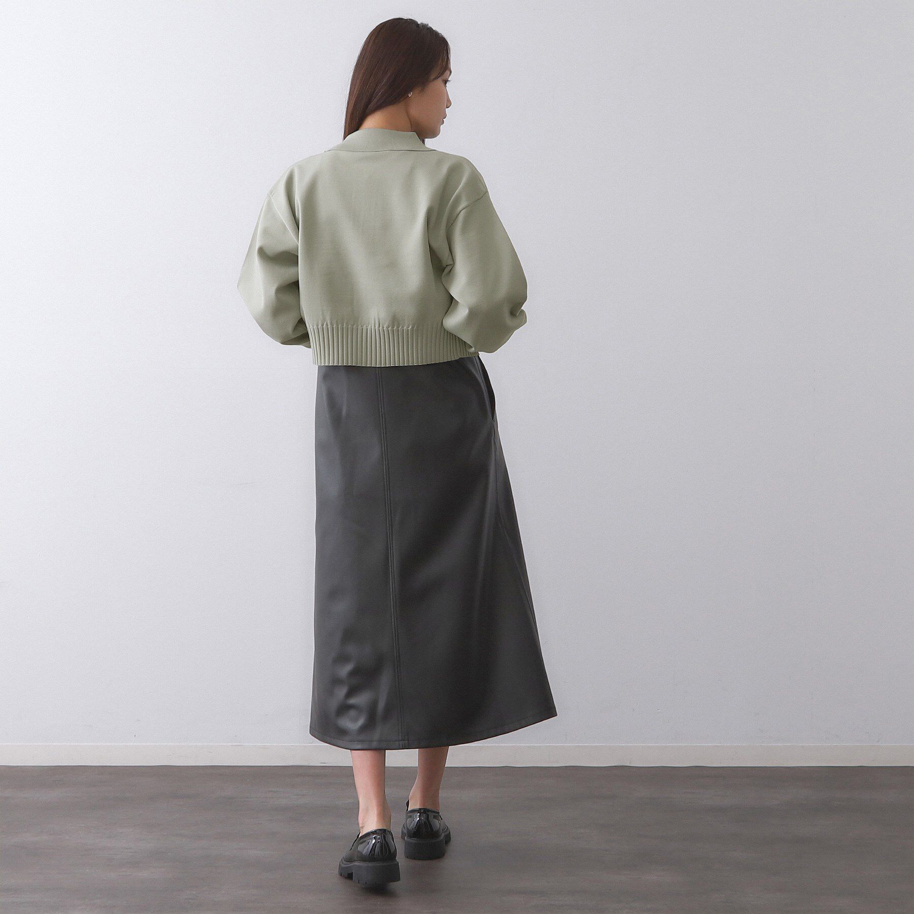 OPAQUE.CLIP「襟付きZIPアップニットカーディガン【洗濯機洗い可/抗ピル】」|カーディガン|