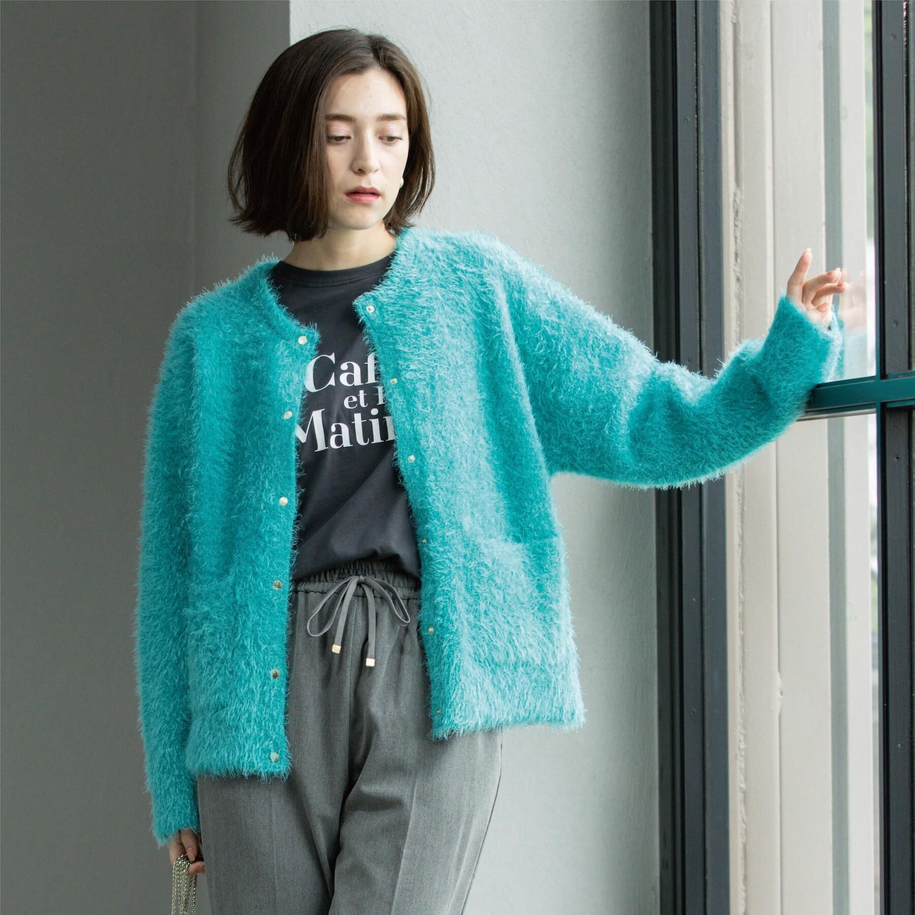 OPAQUE.CLIP「シャギーミドルカーディガン【洗濯機OK】《6col》」|カーディガン|