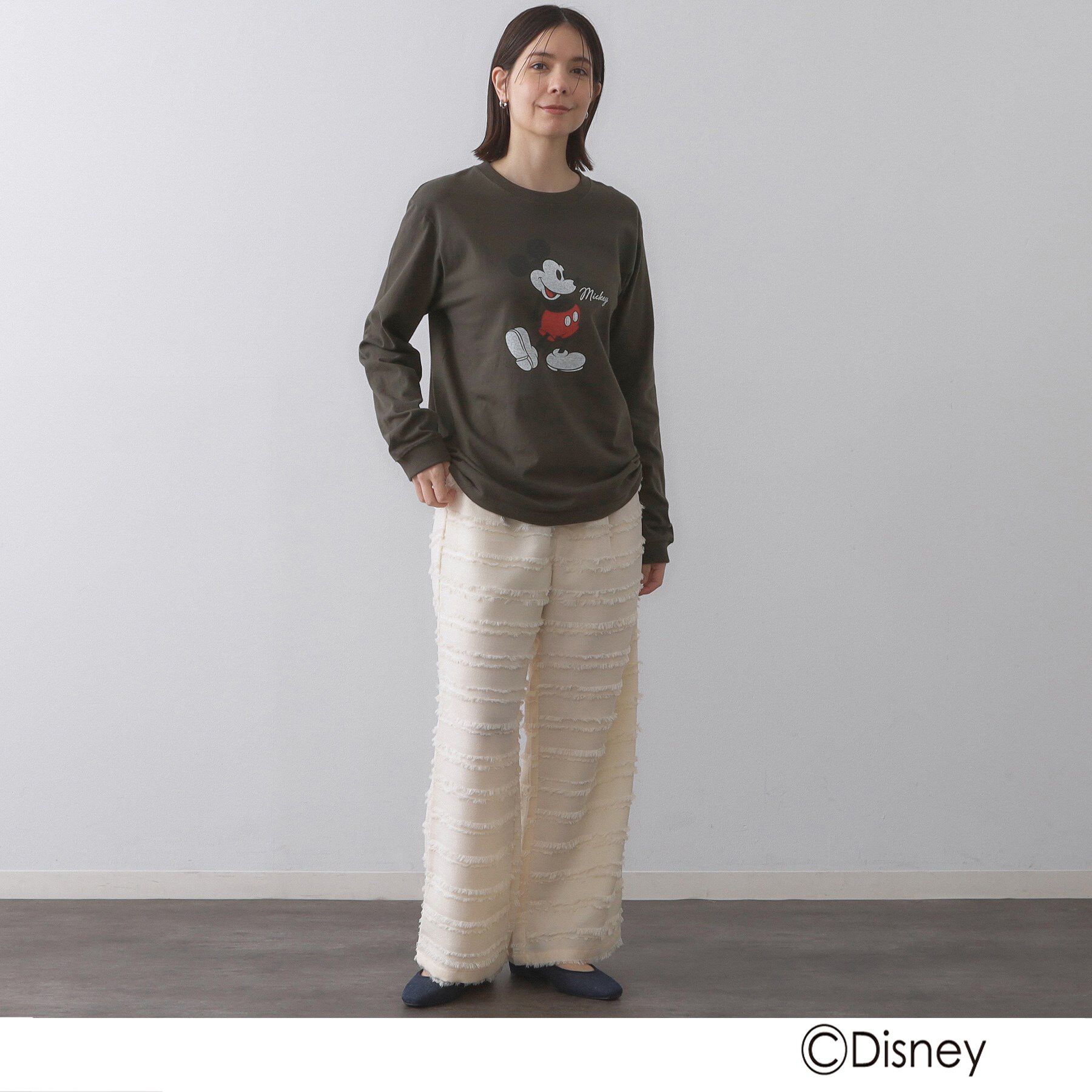 OPAQUE.CLIP「【Mickey Mouse】プリントロングTシャツ」|Tシャツ・カットソー|