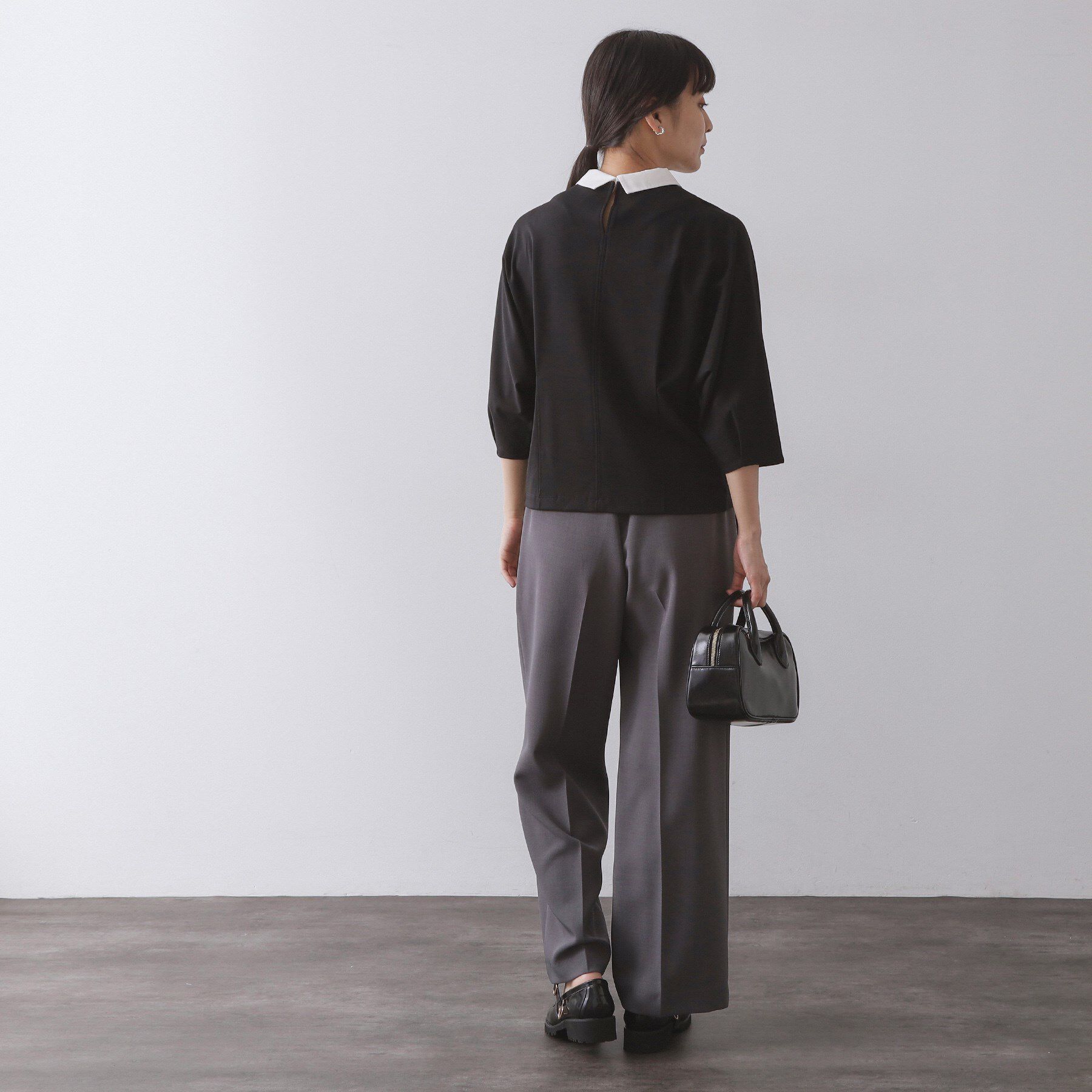 OPAQUE.CLIP「襟付きドルマントップス【洗濯機OK】」|Tシャツ・カットソー|