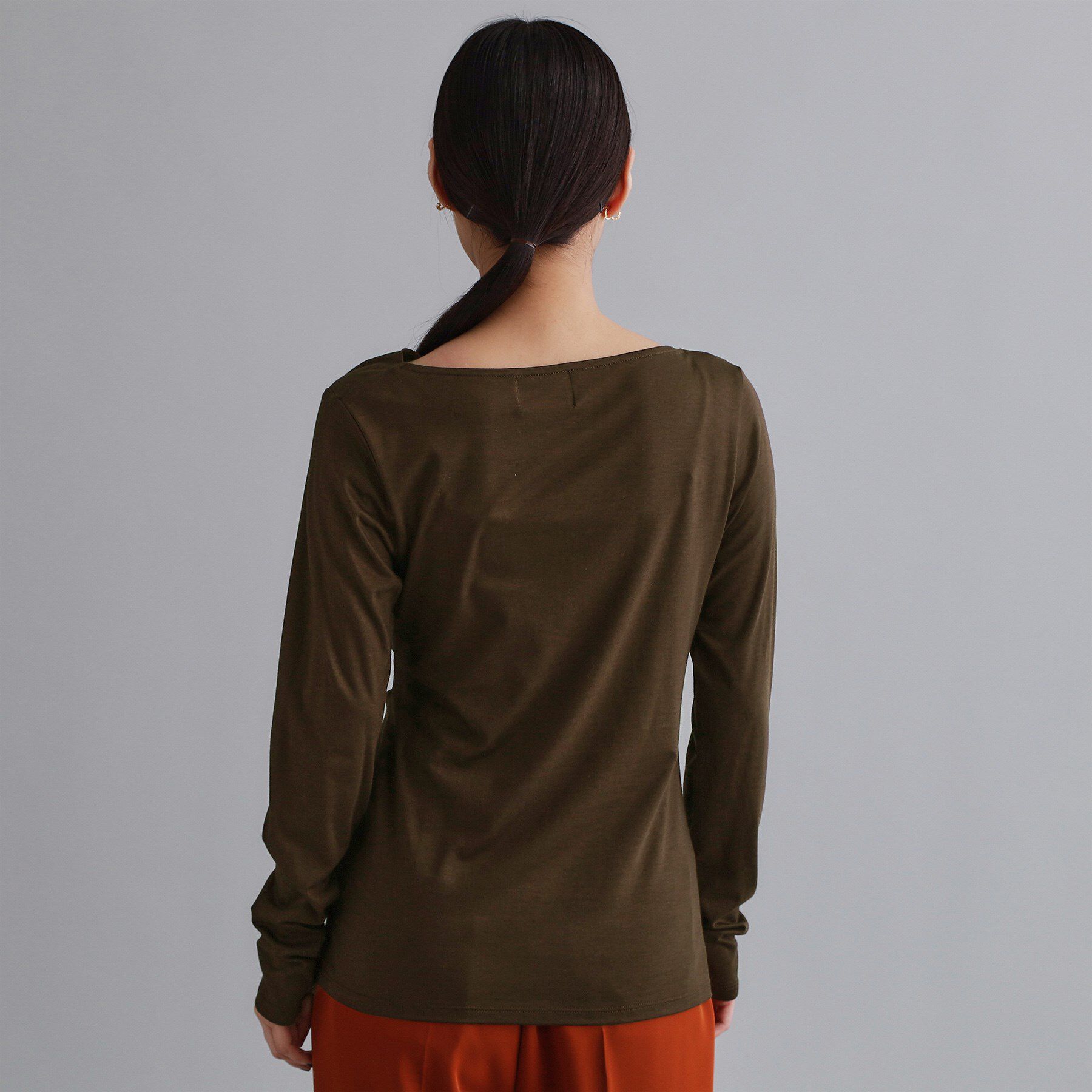 OPAQUE.CLIP「【es】アシメドレープカットソー【洗濯機OK】」|Tシャツ・カットソー|