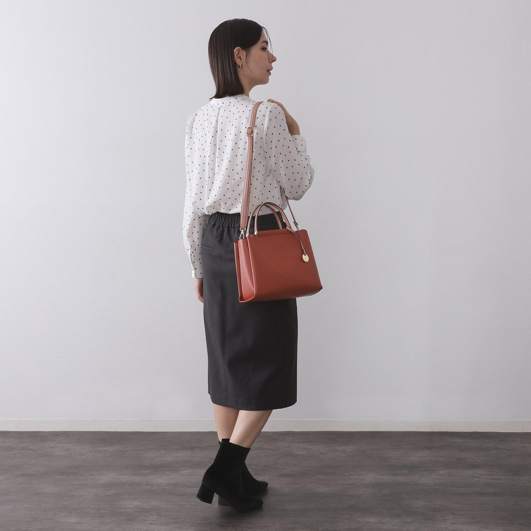 OPAQUE.CLIP「《BAILA掲載》3層仕様バイカラー合皮ミドルトートバッグ【軽量／2WAY】」|トートバッグ|