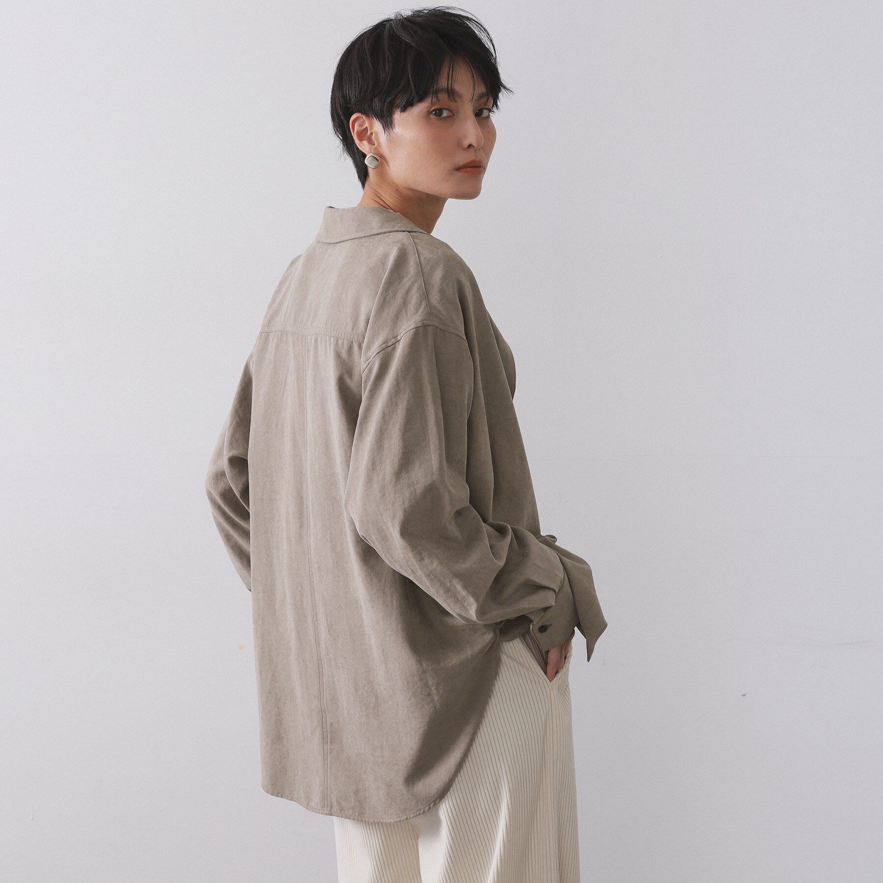 OPAQUE.CLIP「スエードライクシャツ【洗濯機OK】」|シャツ・ブラウス|