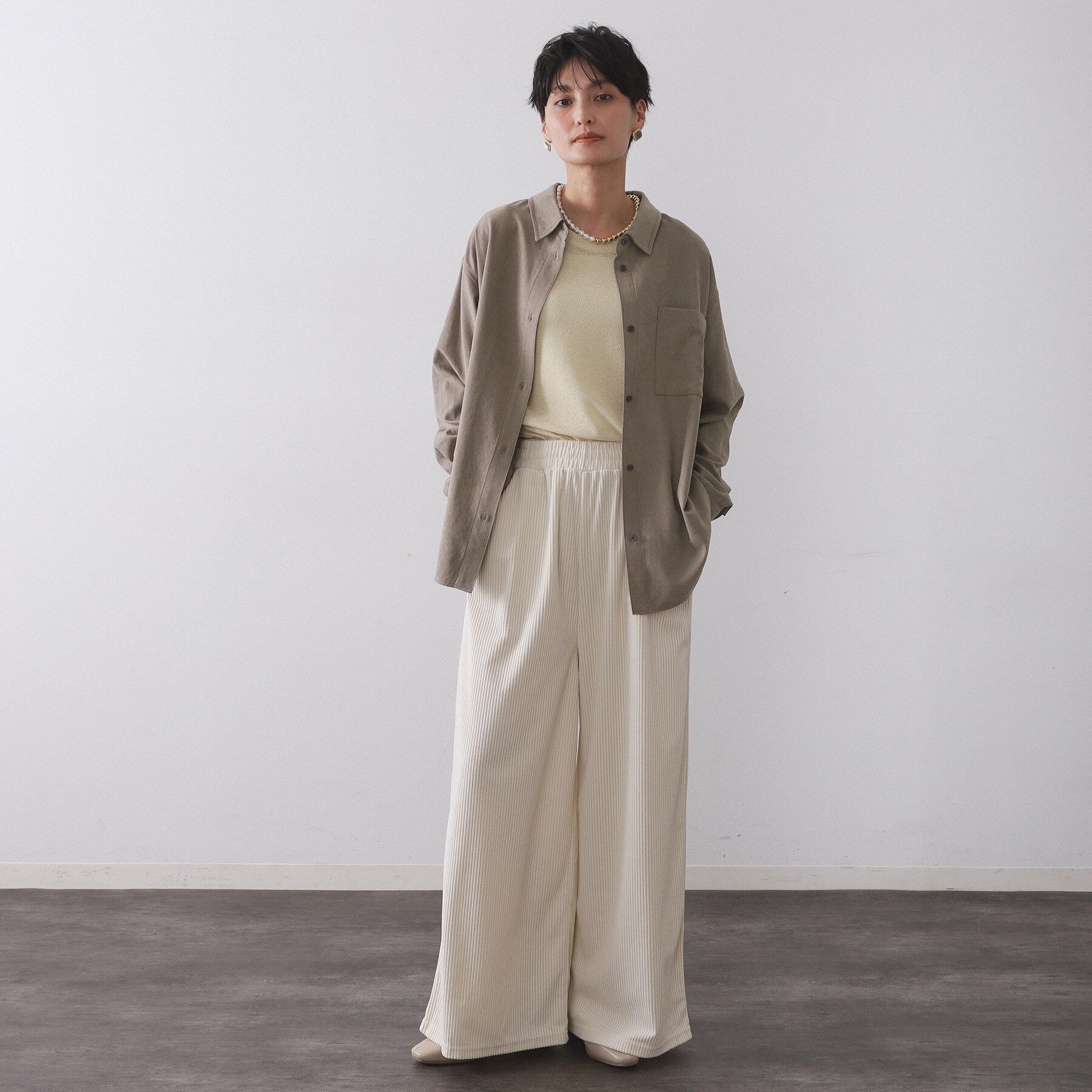 OPAQUE.CLIP「スエードライクシャツ【洗濯機OK】」|シャツ・ブラウス|