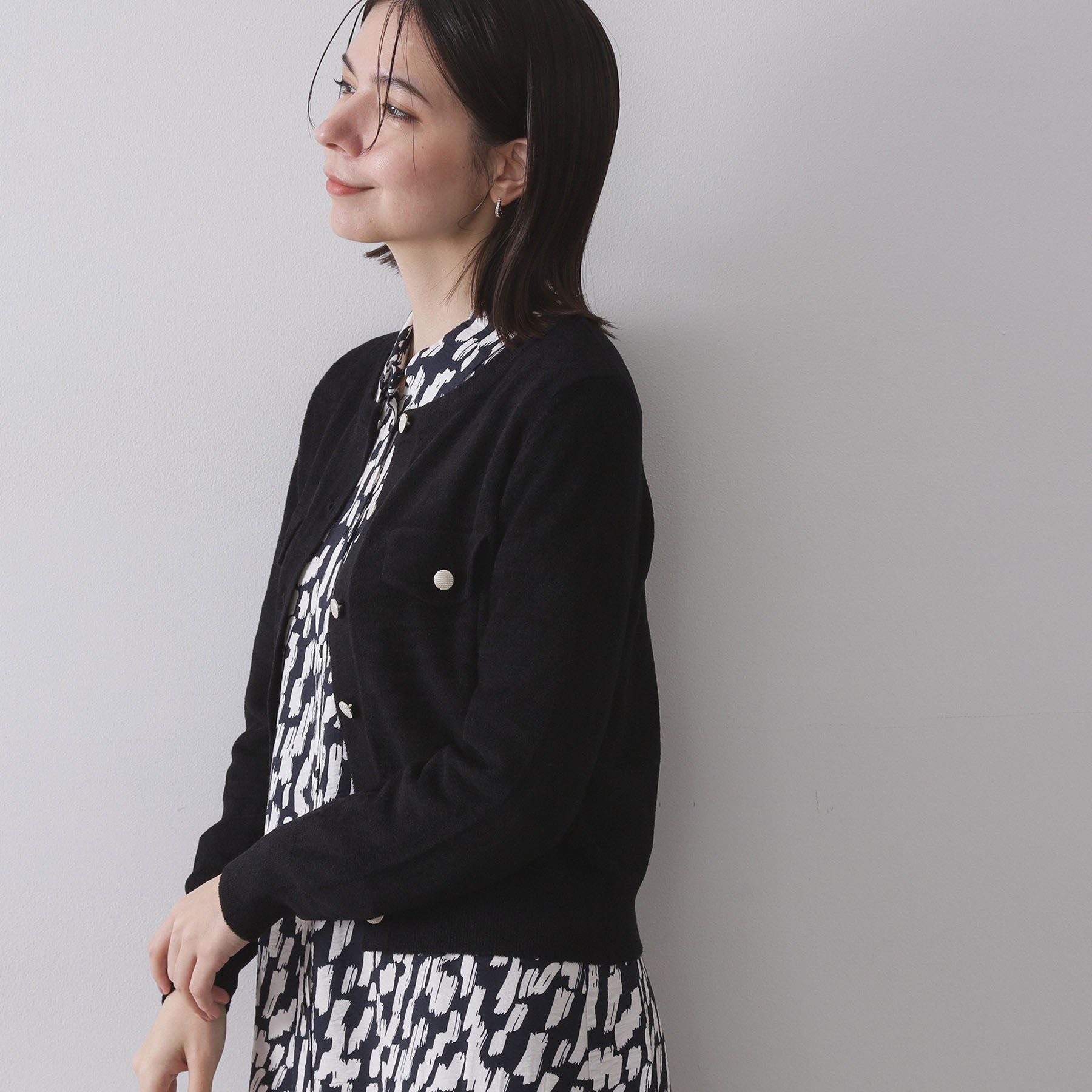 OPAQUE.CLIP「モールニットクルーカーディガン【洗濯機OK】」|カーディガン|