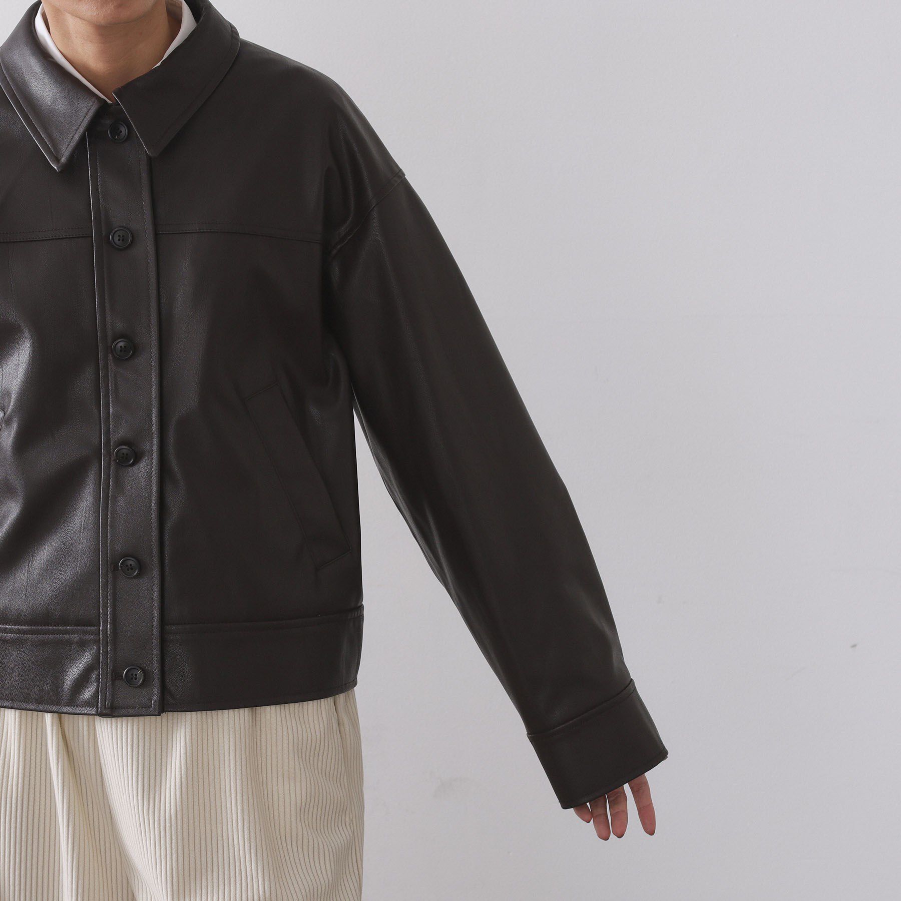 OPAQUE.CLIP「シンセティックレザー調ブルゾン【洗える】」|ブルゾン・スタジャン|