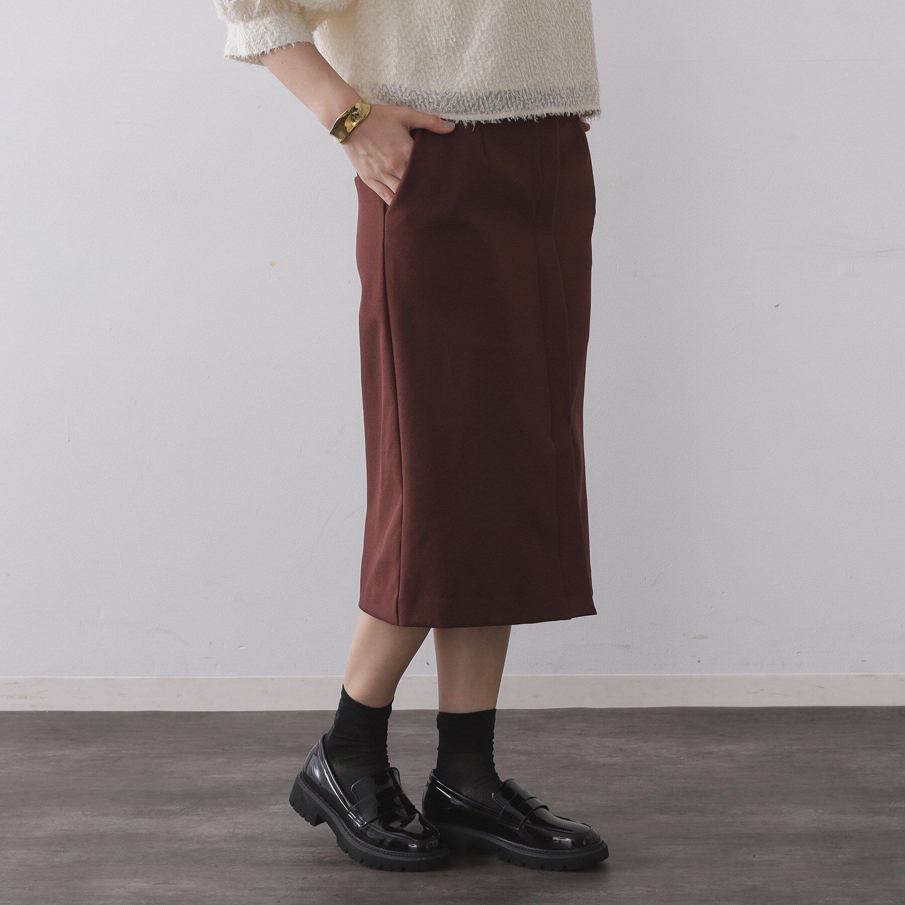 OPAQUE.CLIP「ミドル丈タイトスカート【洗濯機OK】」|スカート|