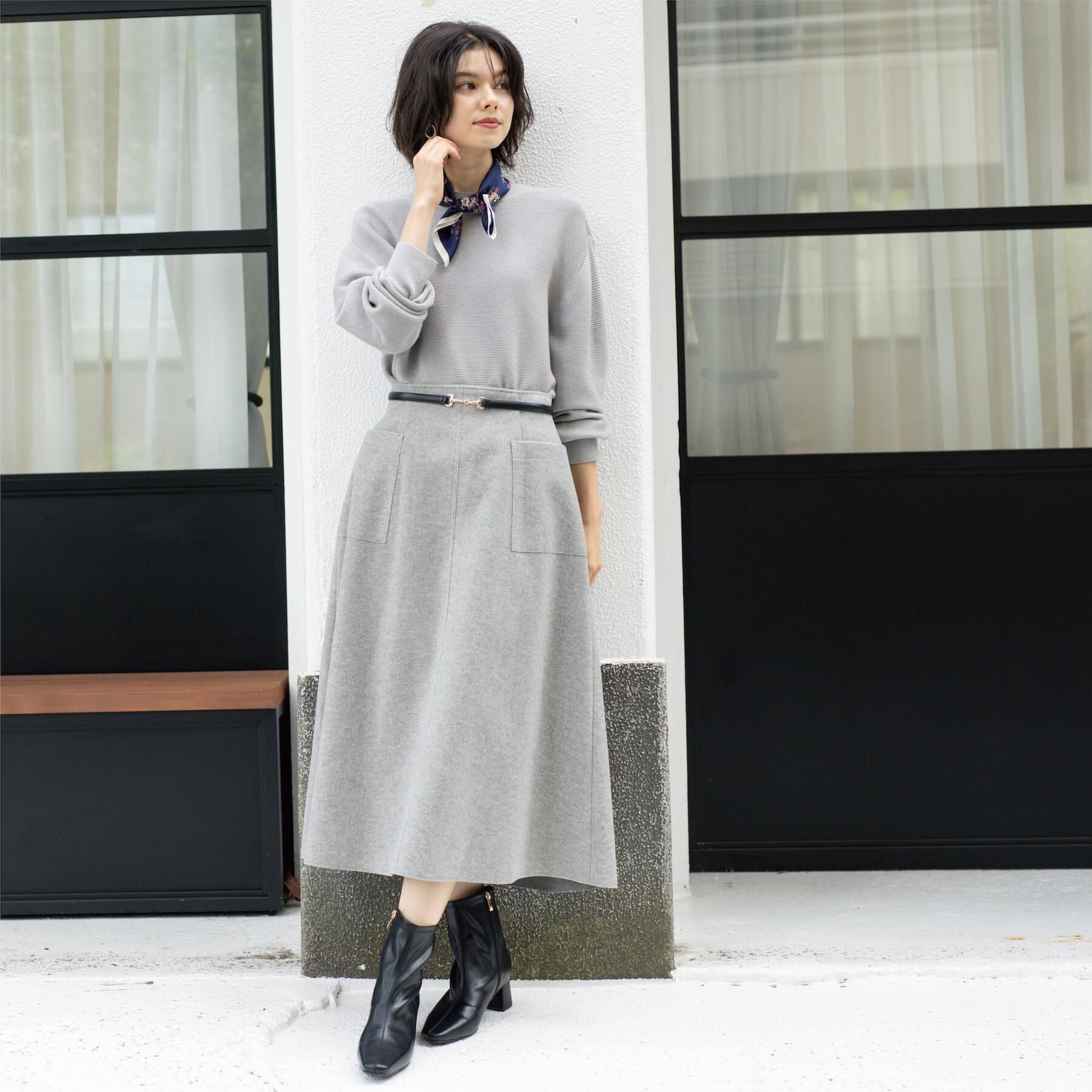 OPAQUE.CLIP「ラメガーターボートネックニット【洗濯機OK】」|ニット・セーター|