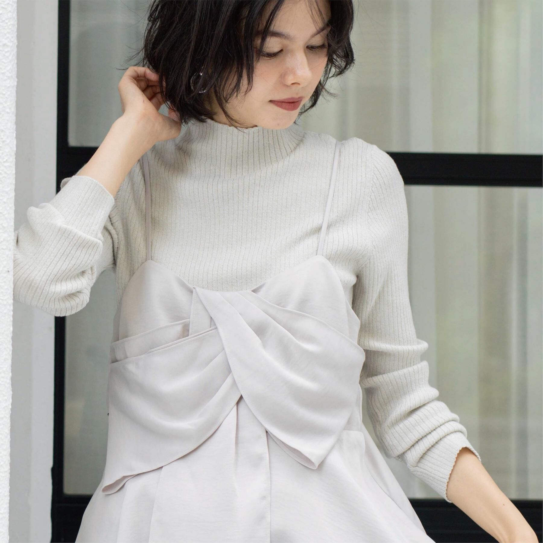 OPAQUE.CLIP「ハイネックリブニット【洗濯機OK】《6col》」|ニット・セーター|