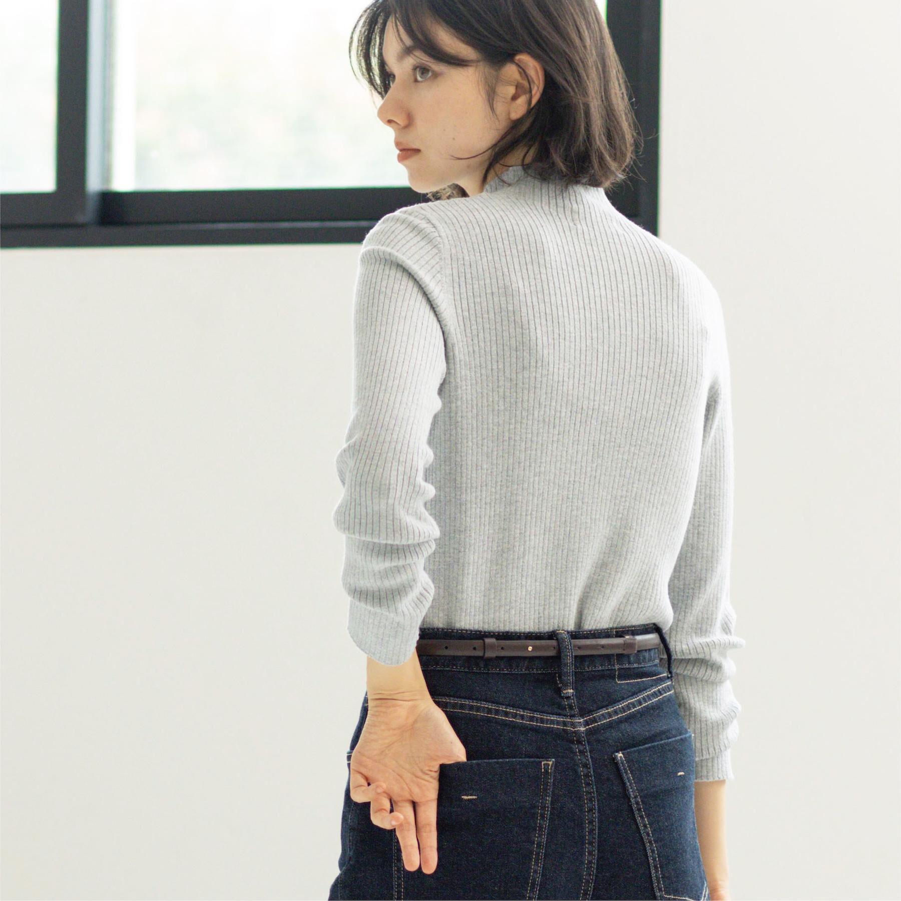 OPAQUE.CLIP「ハイネックリブニット【洗濯機OK】《6col》」|ニット・セーター|