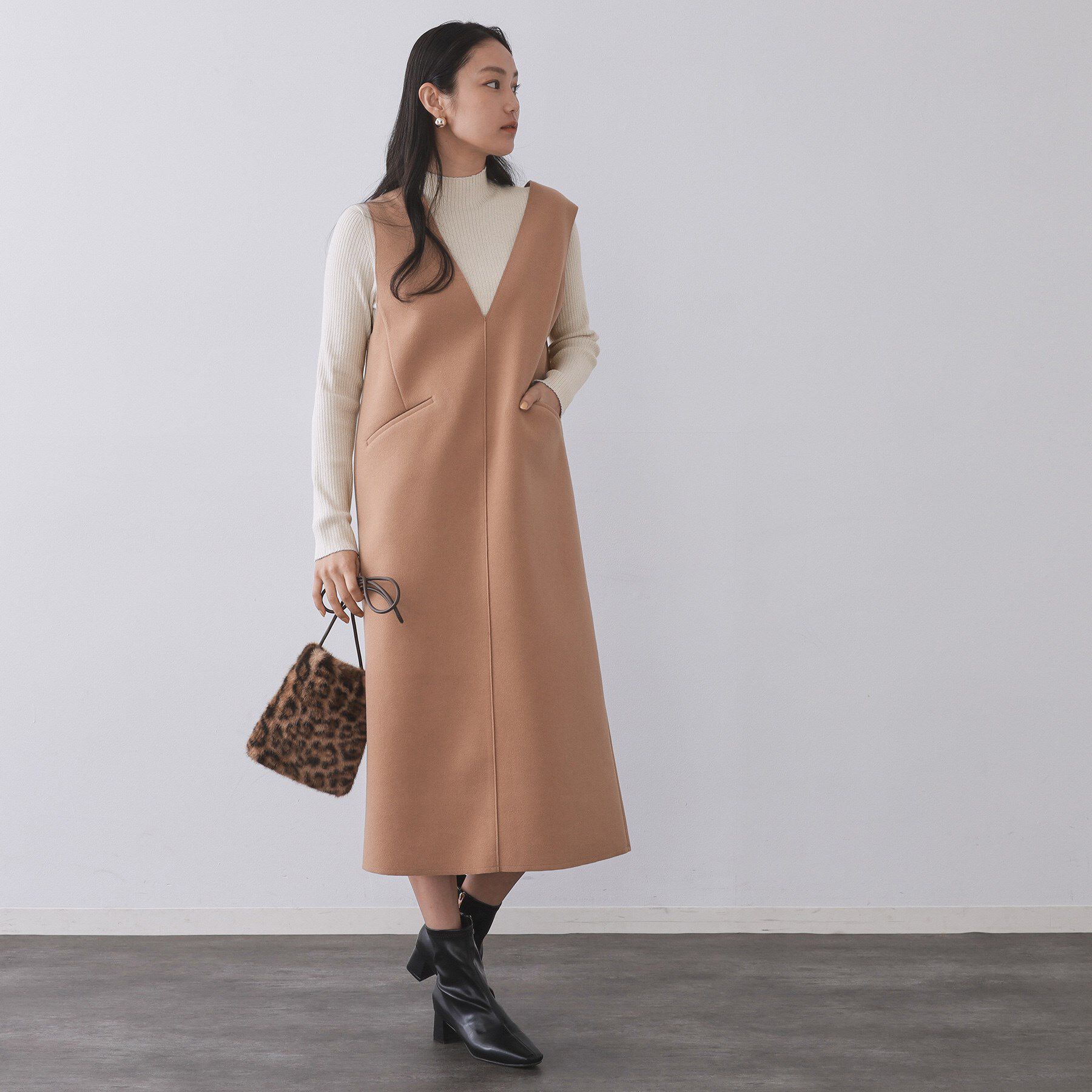 OPAQUE.CLIP「ハイネックリブニット【洗濯機OK】《6col》」|ニット・セーター|