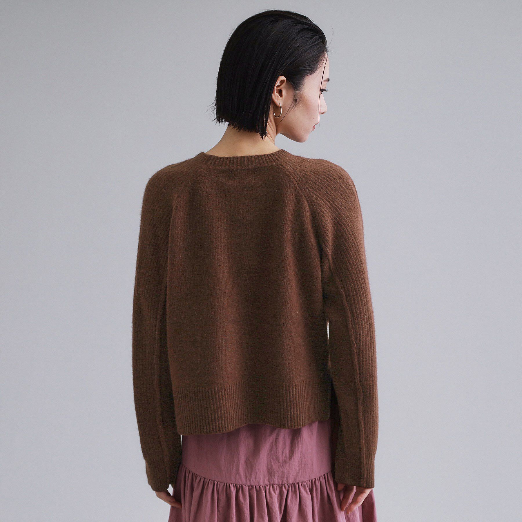 OPAQUE.CLIP「【es】メリノウール クルーミドルゲージニット」|ニット・セーター|