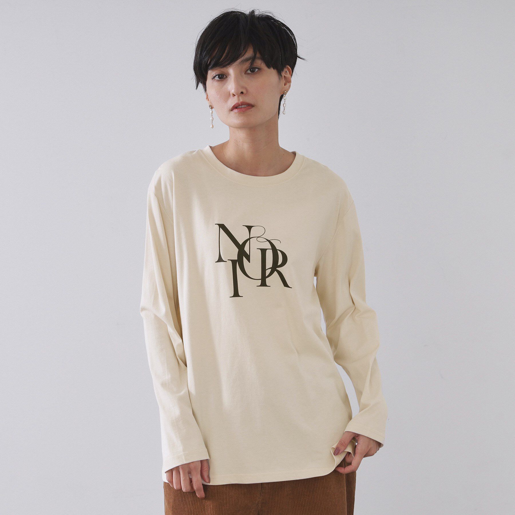 OPAQUE.CLIP「ロングロゴTシャツ【洗濯機OK】」|Tシャツ・カットソー|