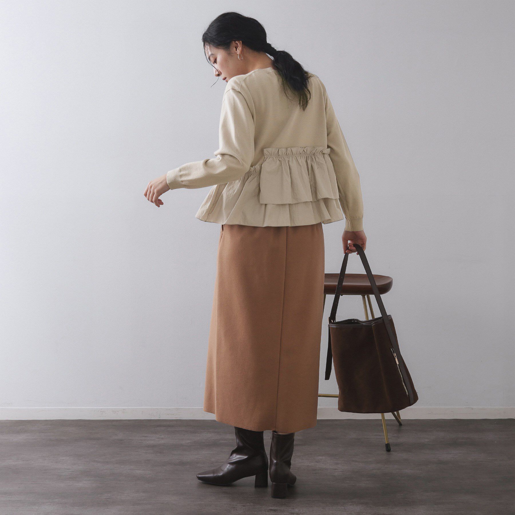 OPAQUE.CLIP「フリルドッキングニット【洗濯機OK】」|ニット・セーター|