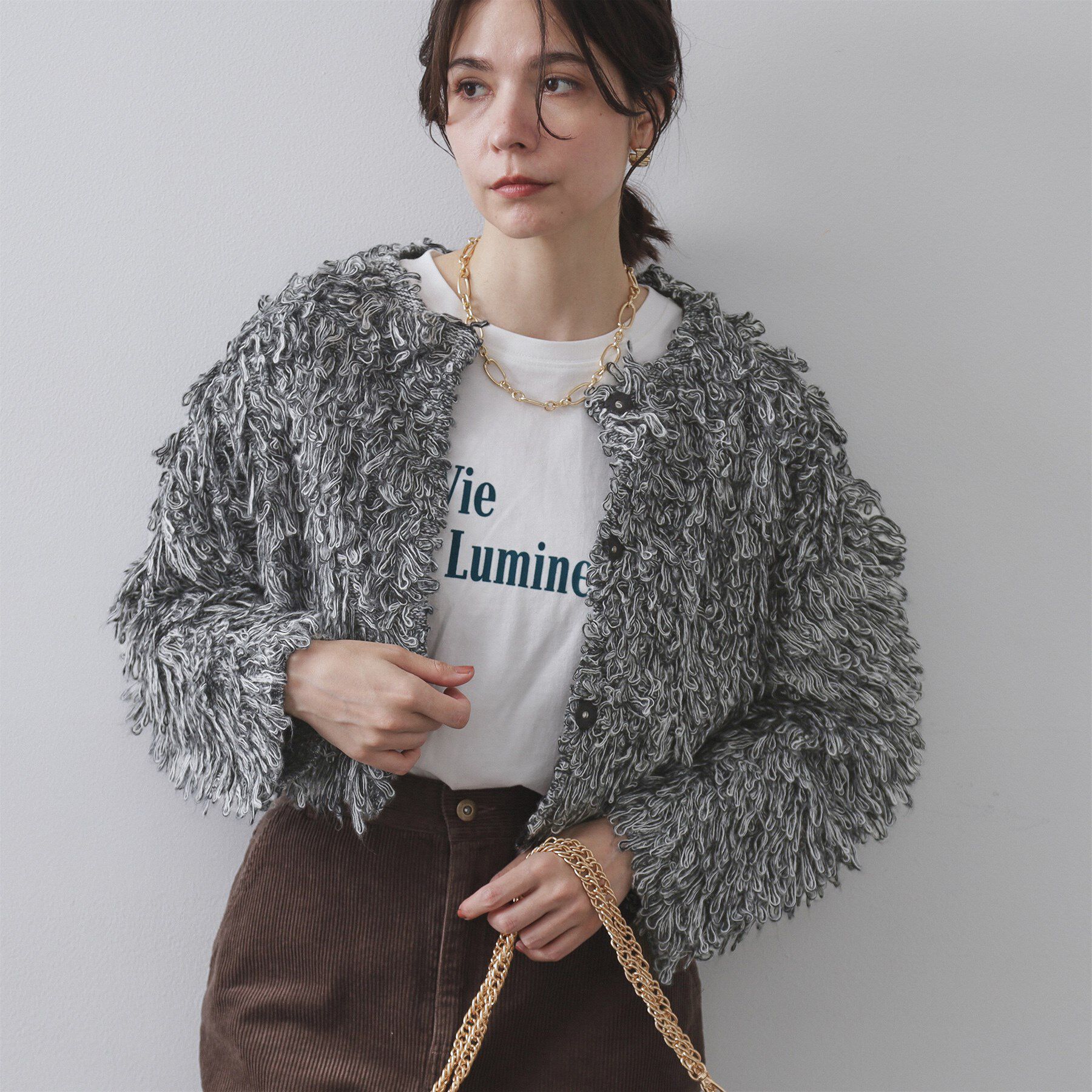 OPAQUE.CLIP「ループヤーンニットカーディガン」|カーディガン|