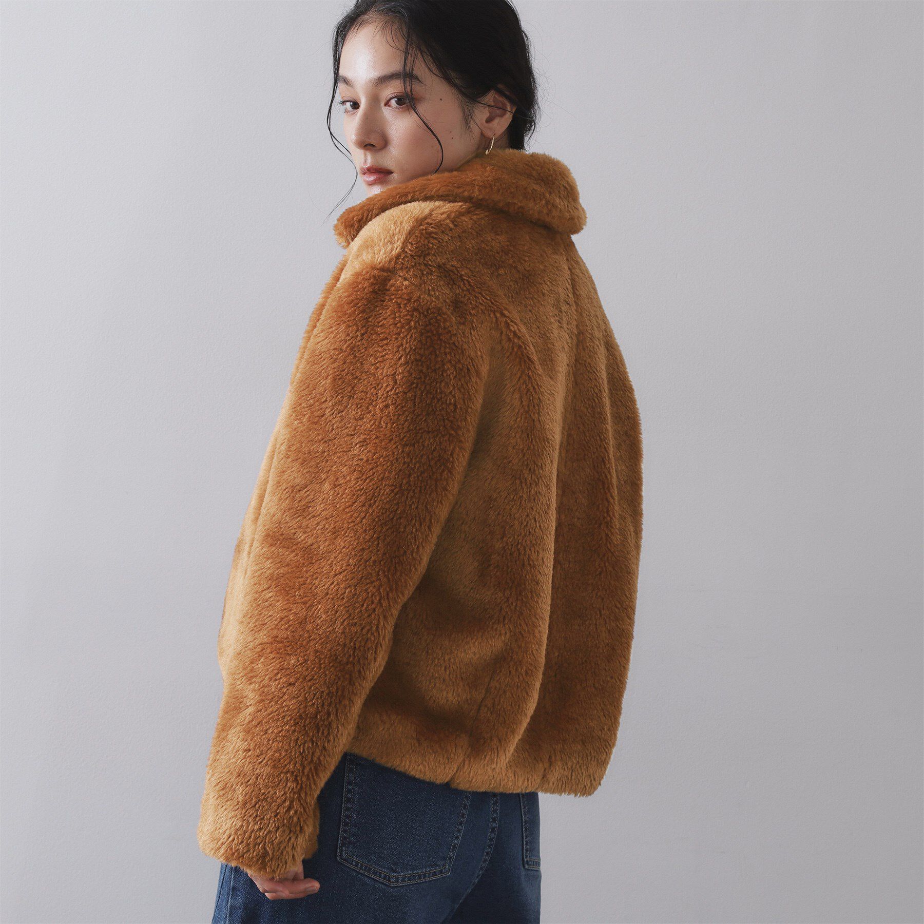 OPAQUE.CLIP「ステンカラーボアブルゾン【洗える】」|ブルゾン・スタジャン|