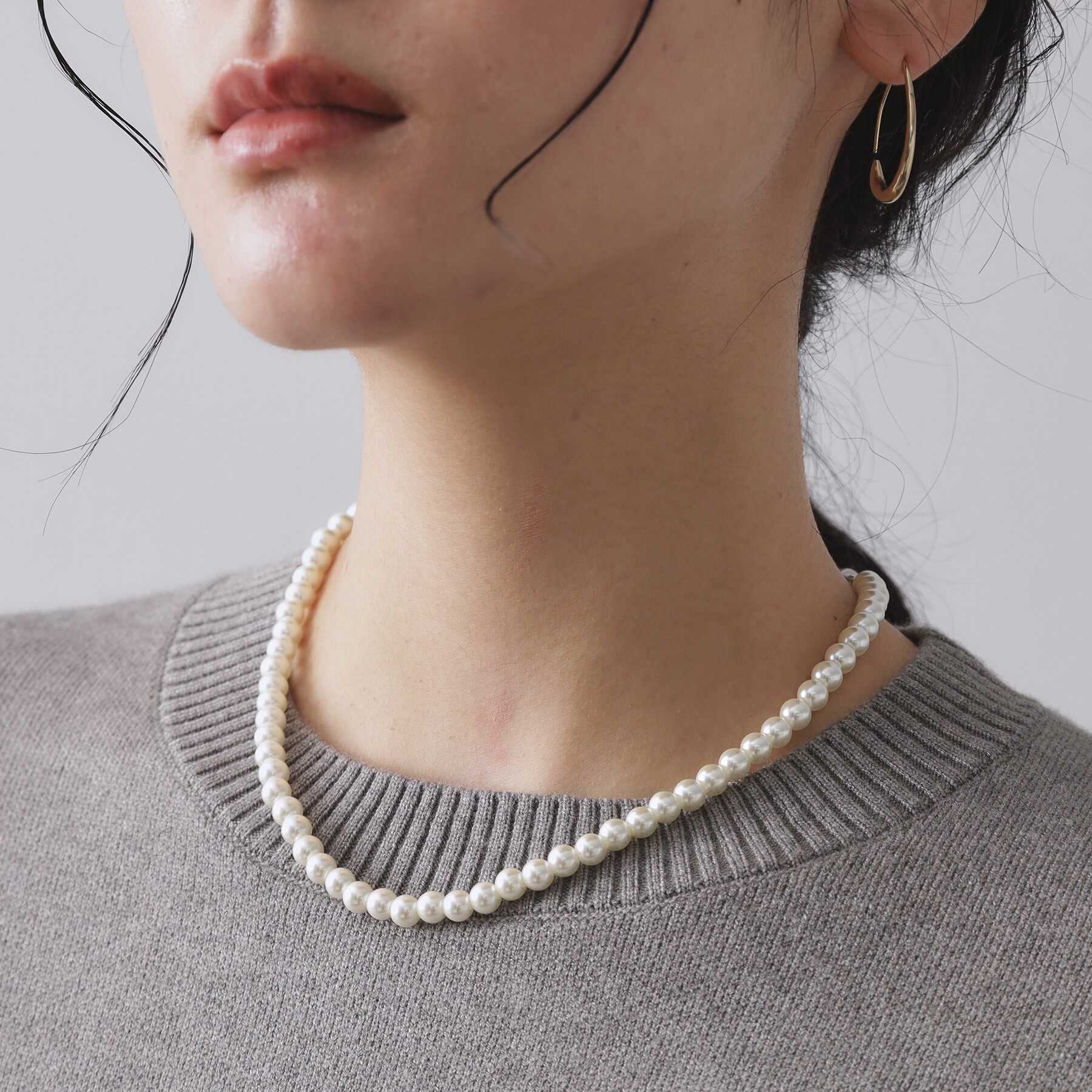 OPAQUE.CLIP「パール調ベロアラリエット風ネックレス」|ネックレス|