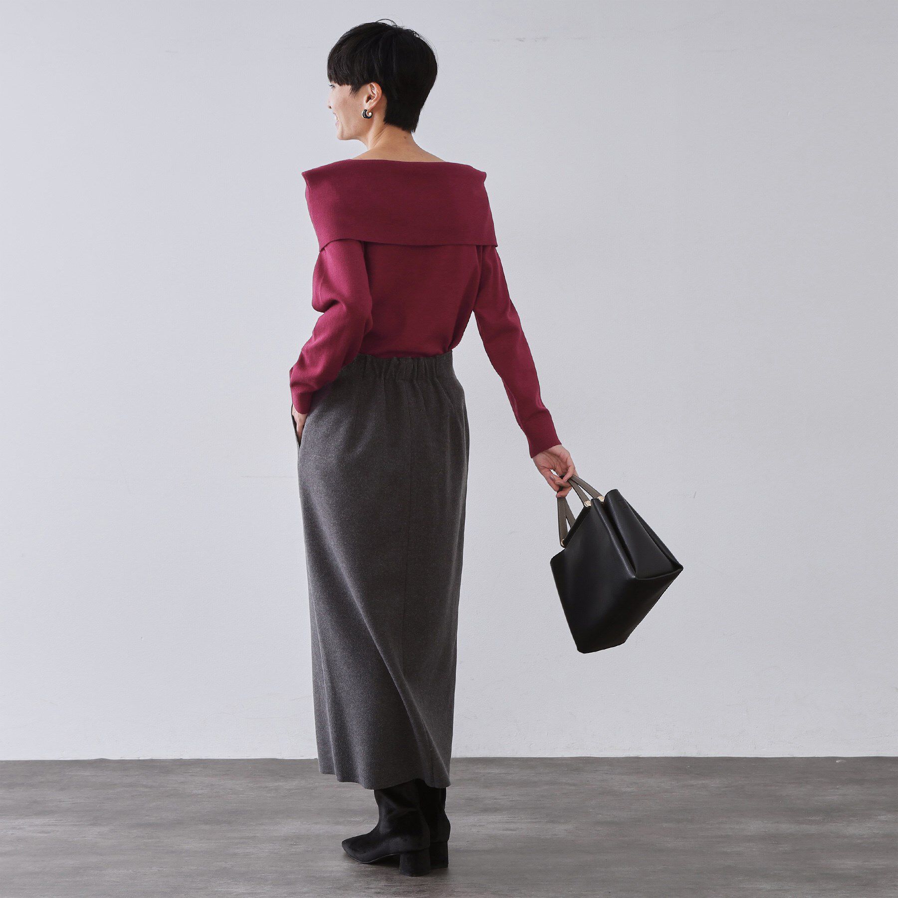 OPAQUE.CLIP「オフショルダーニット【洗濯機OK】」|ニット・セーター|