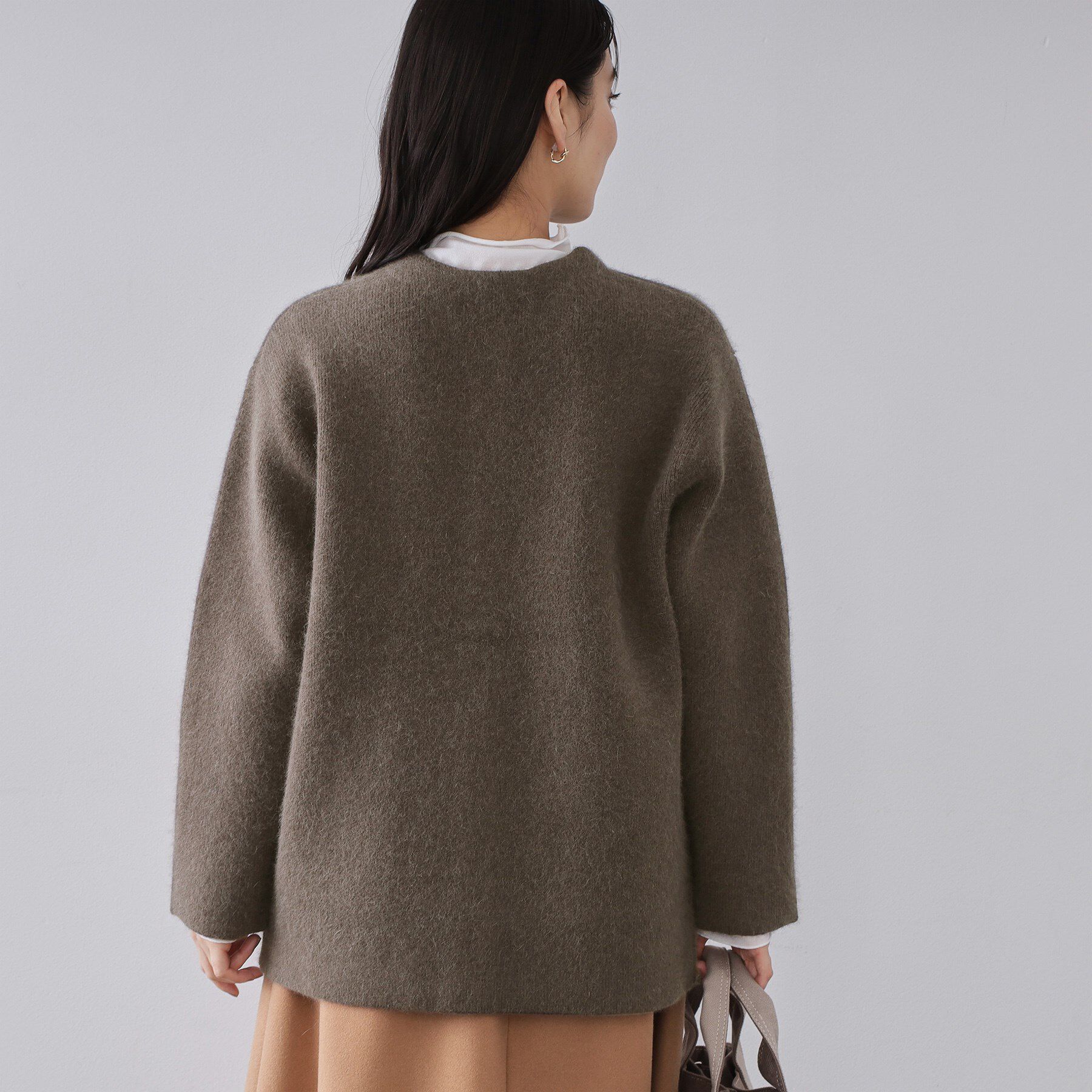 OPAQUE.CLIP「アンゴラ/フォックスブレンド　ニットカーディガン【洗濯機OK】」|カーディガン|