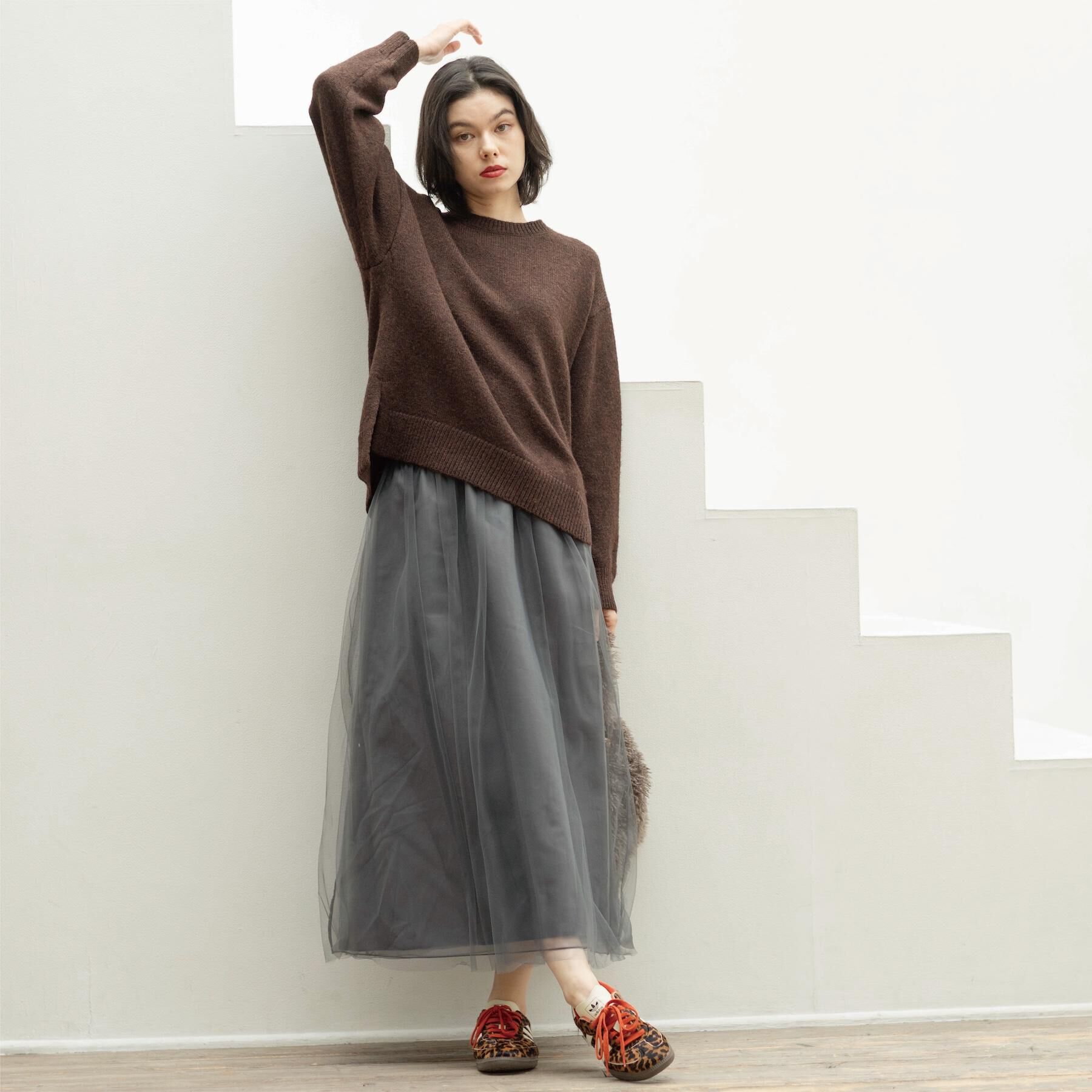 OPAQUE.CLIP「チュールイージーギャザースカート【洗濯機OK】」|スカート|