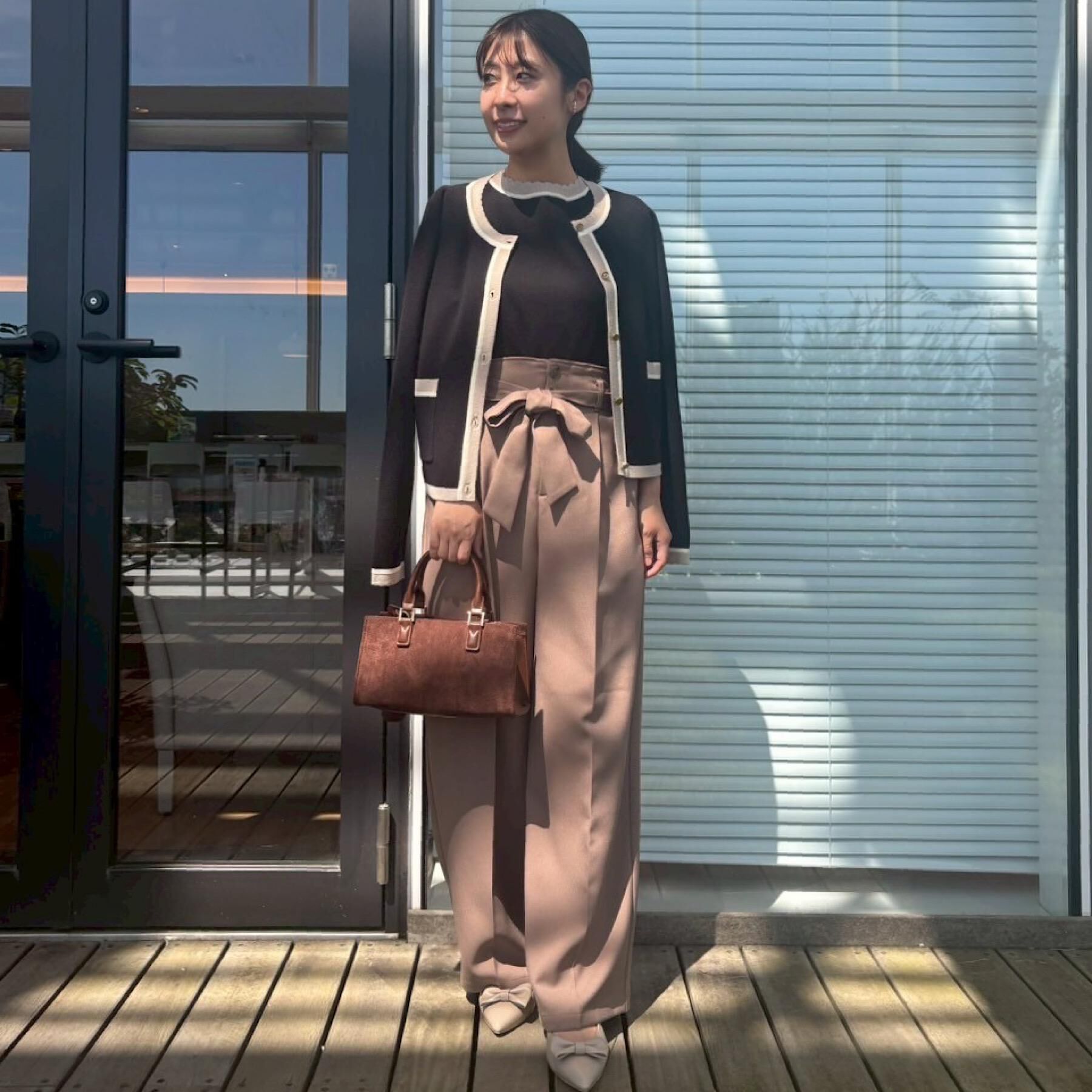 Couture broach「【高見え・通勤・大人可愛い】配色総針スカラカーディガン」|カーディガン|