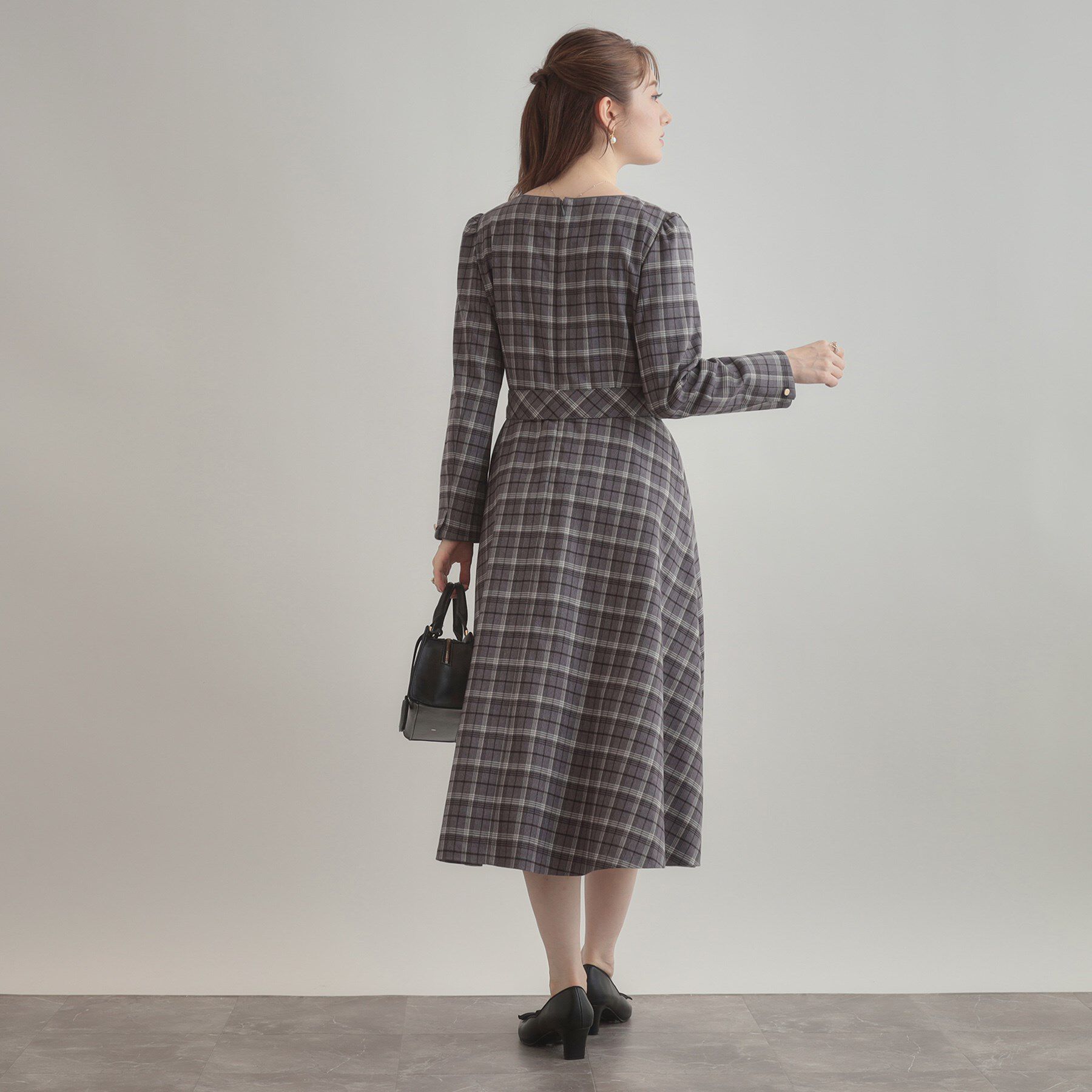 Couture broach「【大人可愛い・微起毛】先染めチェック柄フィット＆フレアワンピース」|ワンピース|
