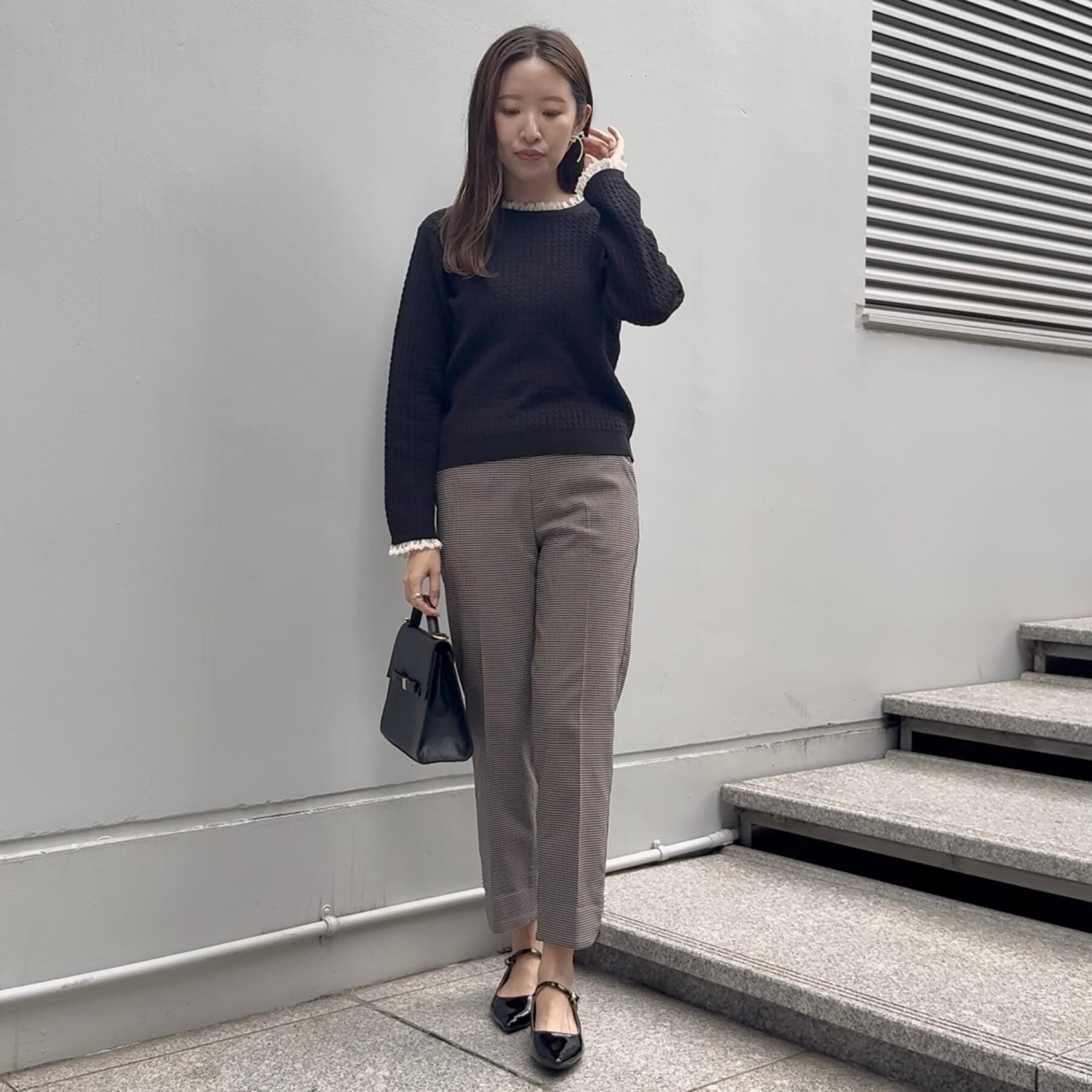 Couture broach「【大人上品・着映え】ケーブルレース バックリボンニット」|ニット・セーター|