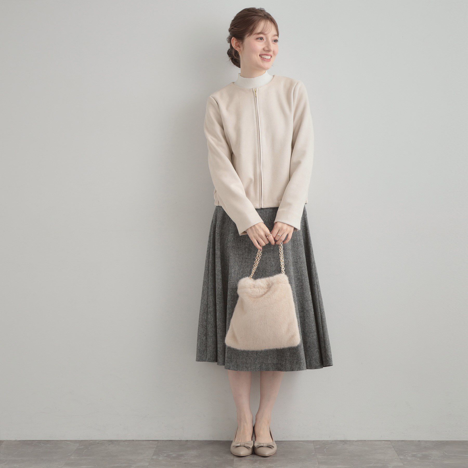 Couture broach「【通勤・大人上品】スエード調ダンボール ノーカラージャケット」|ブルゾン・スタジャン|