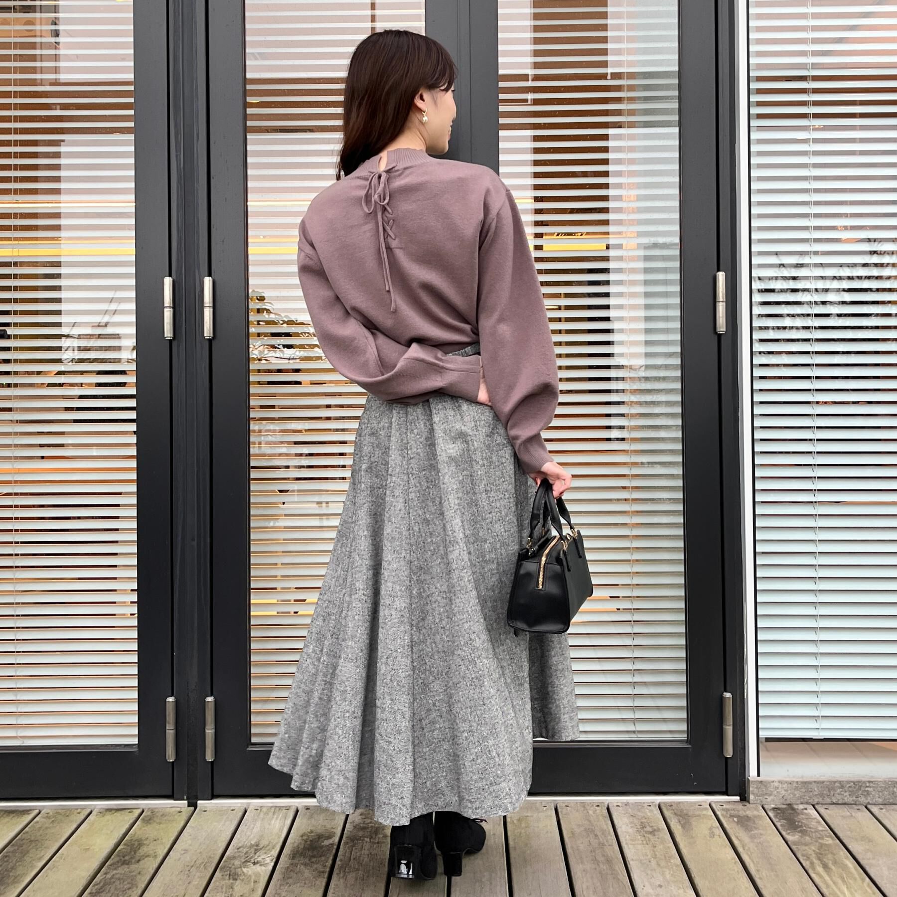 Couture broach「【通勤・大人上品】ラメツイード フレアスカート」|スカート|