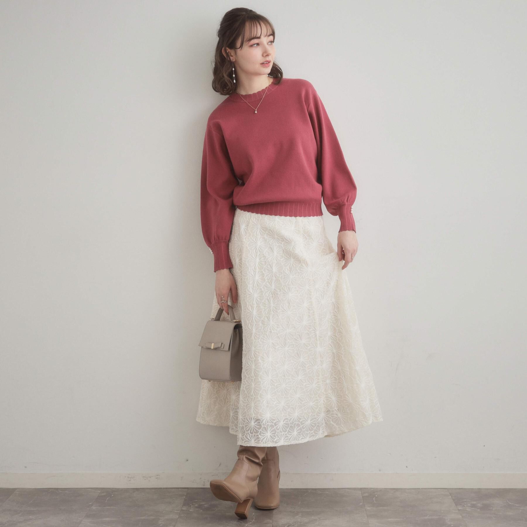 Couture broach「【洗える/スカラデザイン】パフスリーブ ニット」|ニット・セーター|