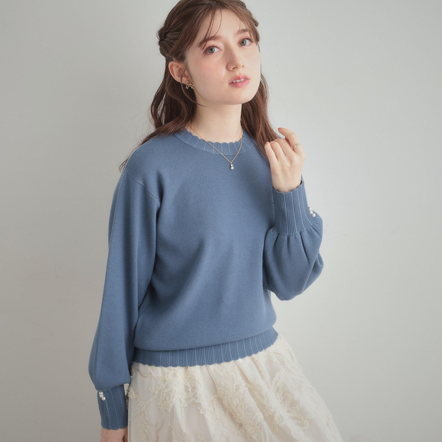 Couture broach「【洗える/スカラデザイン】パフスリーブ ニット」|ニット・セーター|