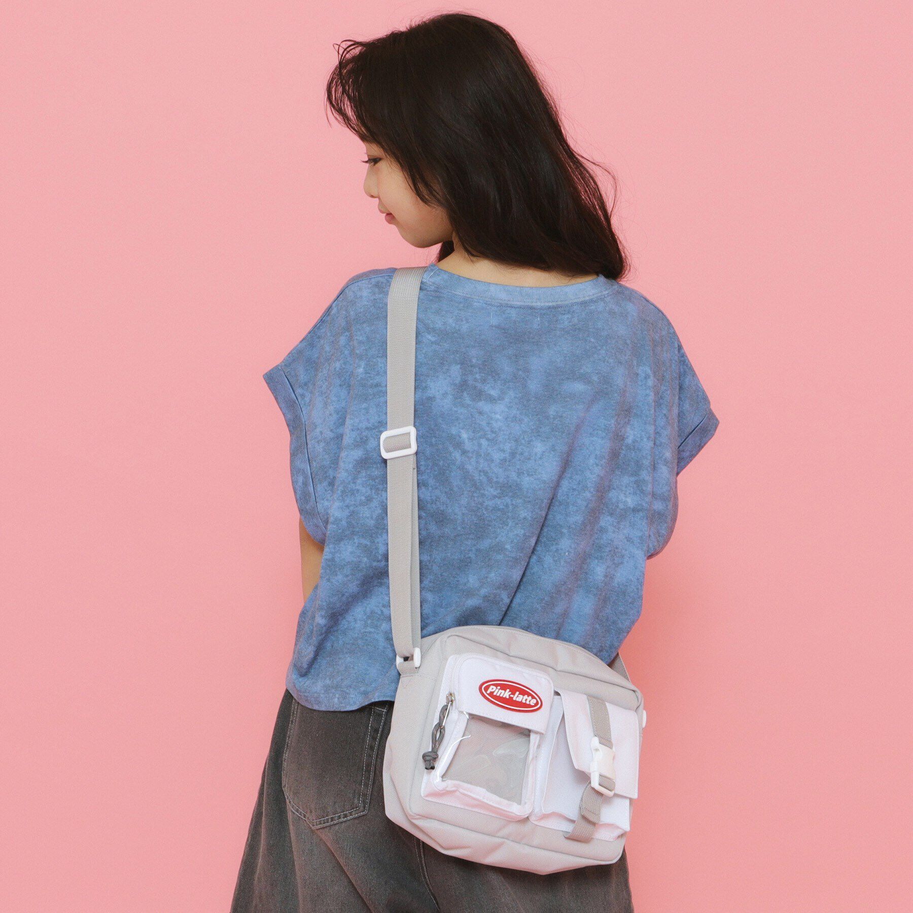 PINK-latte「2ポケットショルダーバッグ」|ショルダー・メッセンジャー|ライトグレー(011