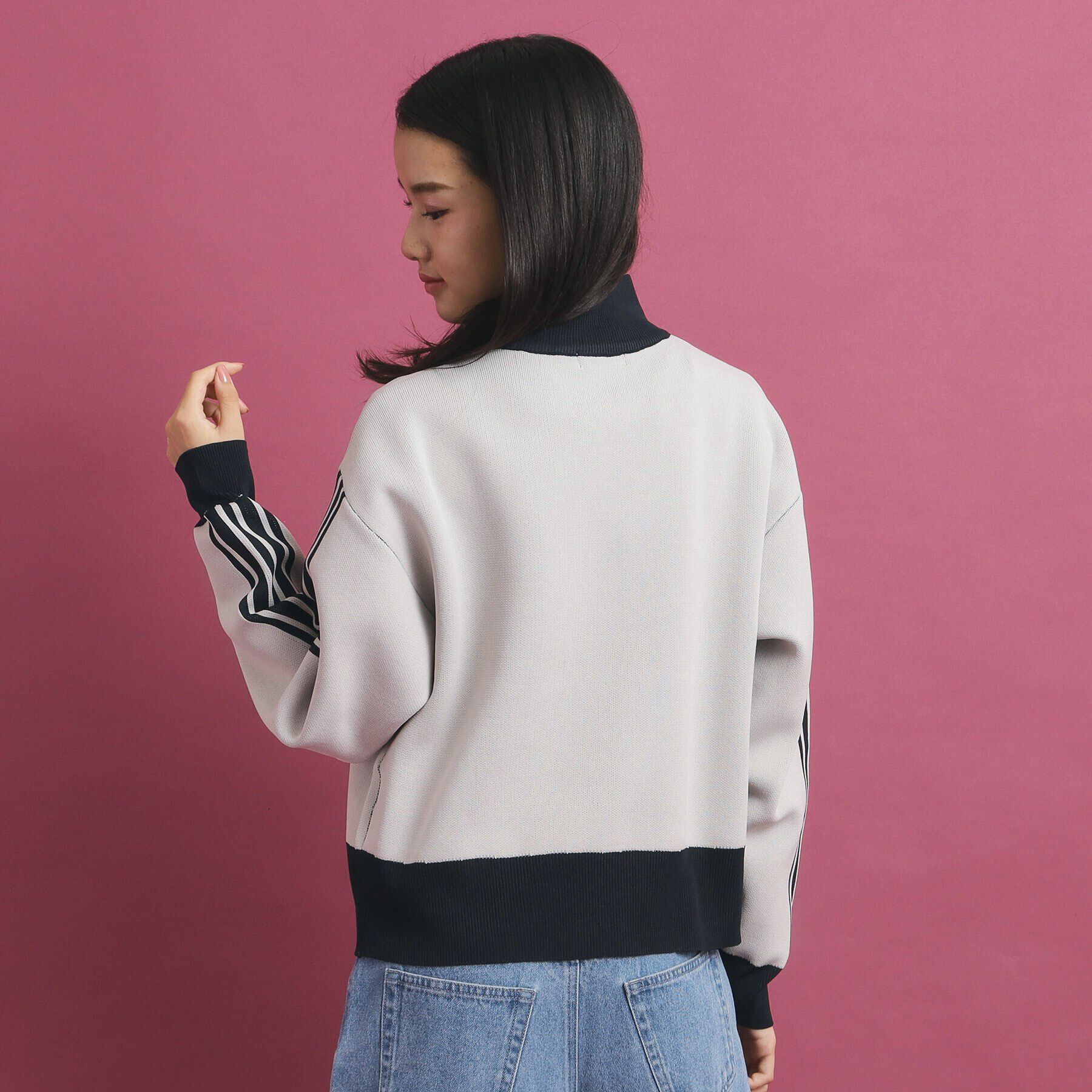 PINK-latte「スポンディッシュニットブルゾン」|カーディガン|