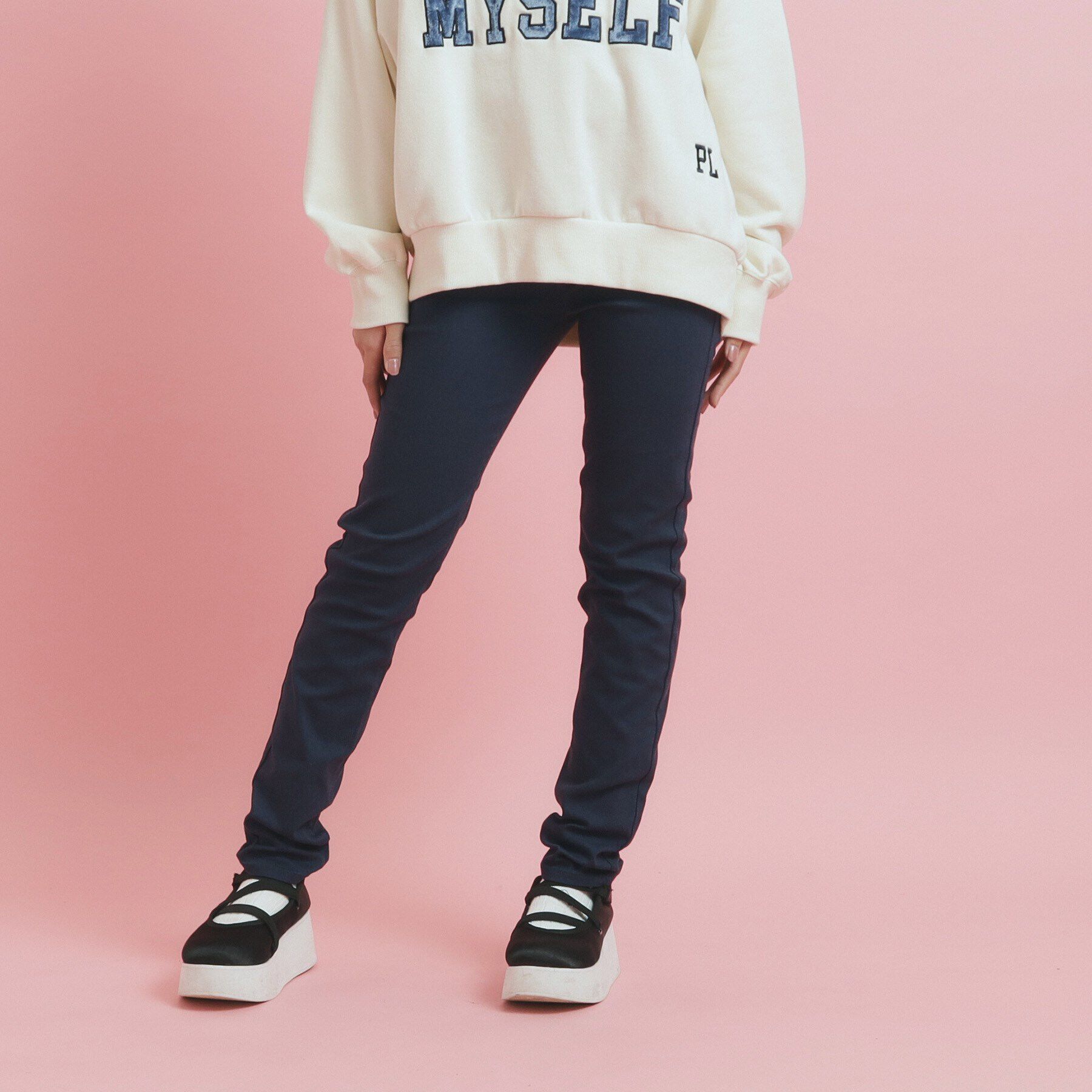 PINK-latte「【シンプルでスッキリ】スキニーパンツ」|その他|ネイビー(094)