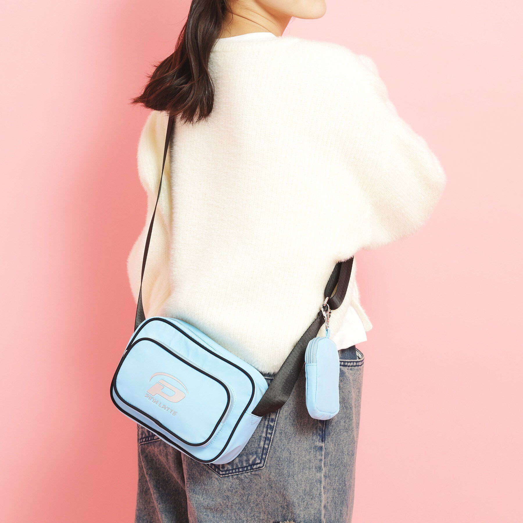 PINK-latte「パイピングスクウェアショルダー」|ショルダー・メッセンジャー|