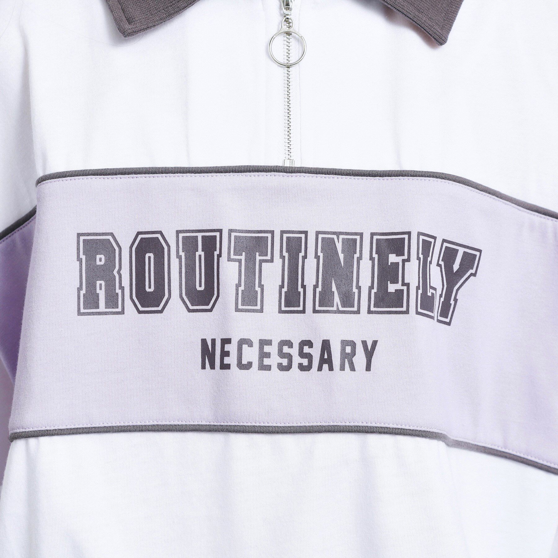 PINK-latte「配色パイピング切り替え衿付きトップス」|Tシャツ・カットソー|