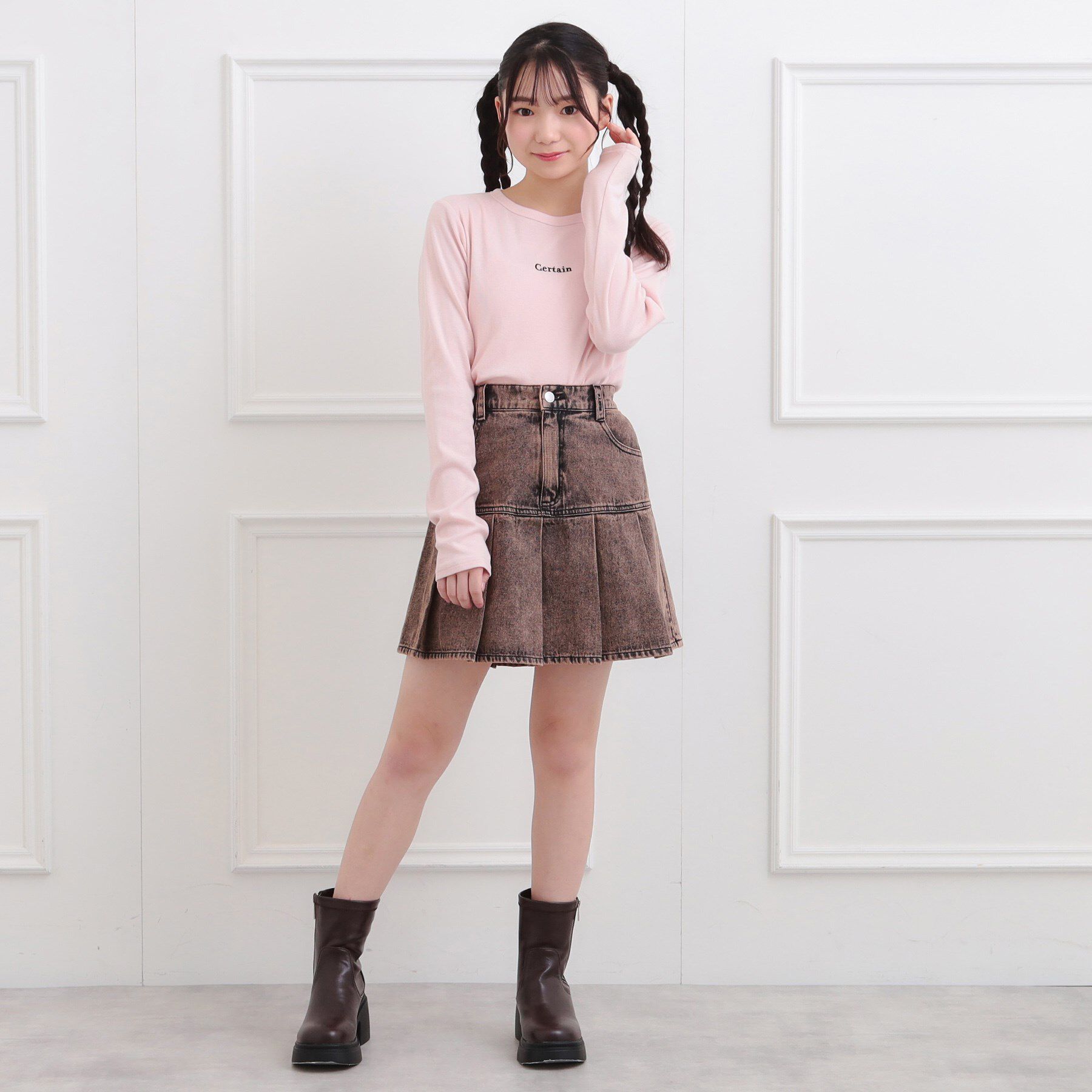 PINK-latte「シンプルテレコプルオーバー」|Tシャツ・カットソー|