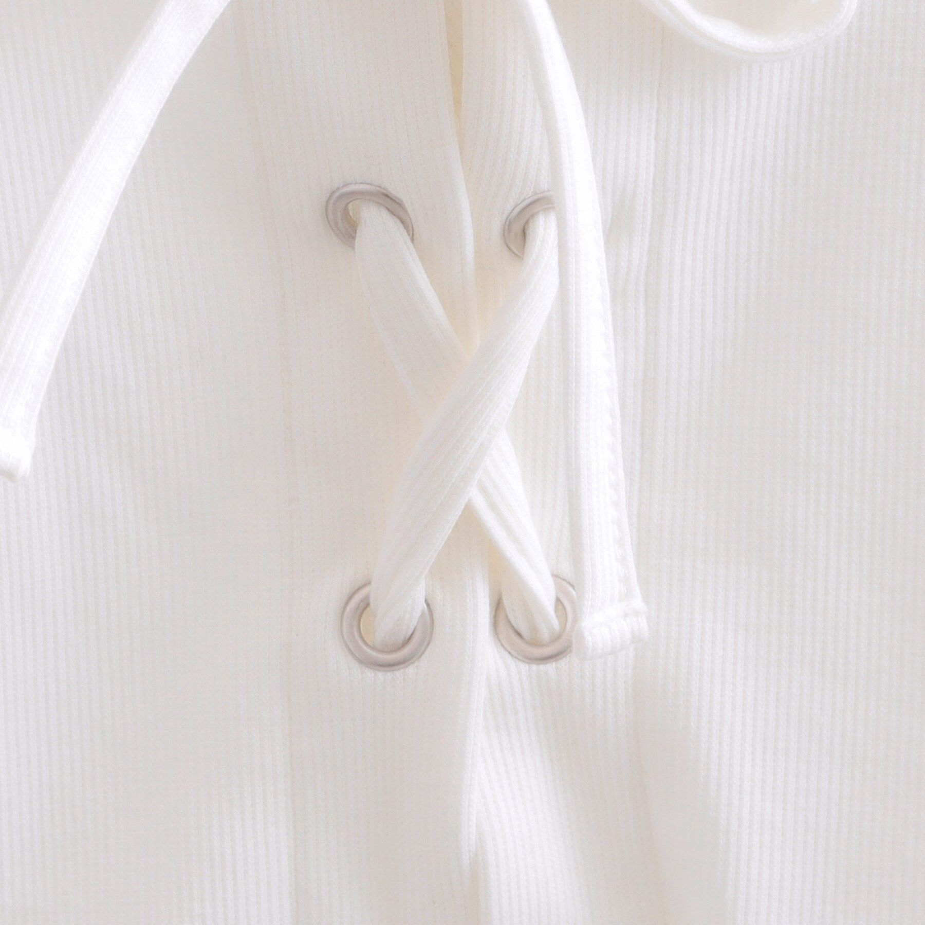 PINK-latte「レースアップテレコプルオーバー」|Tシャツ・カットソー|