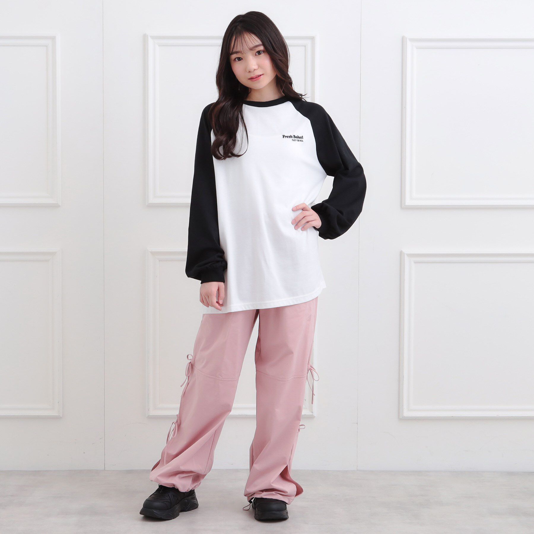 PINK-latte「ラグランサガラチュニックロンT」|Tシャツ・カットソー|