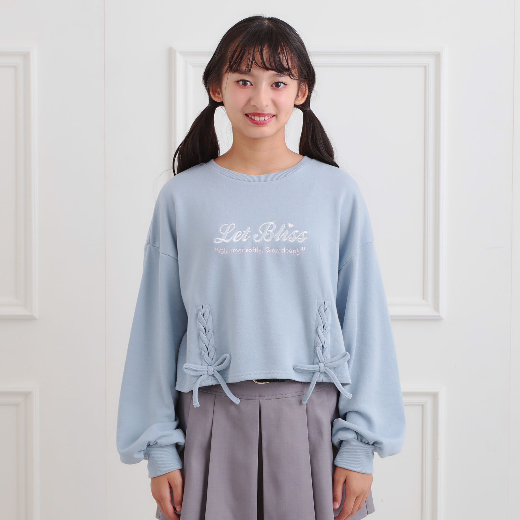 PINK-latte「レースアップ刺繍裏毛プルオーバー」|その他|