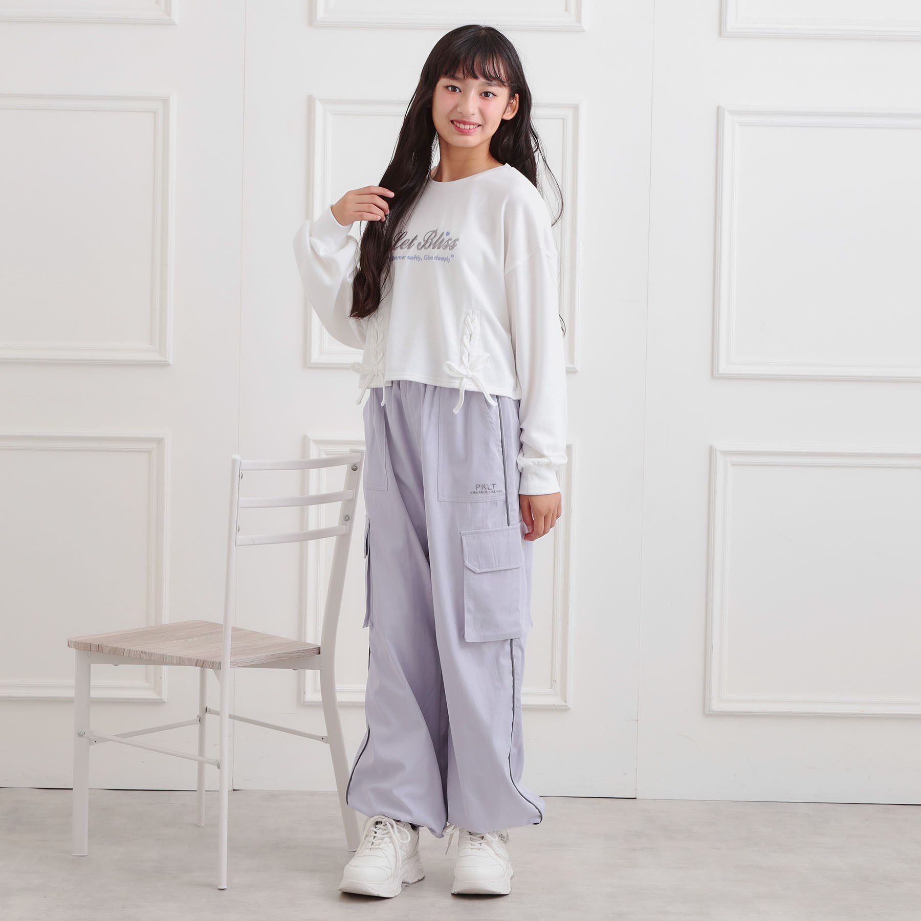 PINK-latte「レースアップ刺繍裏毛プルオーバー」|その他|