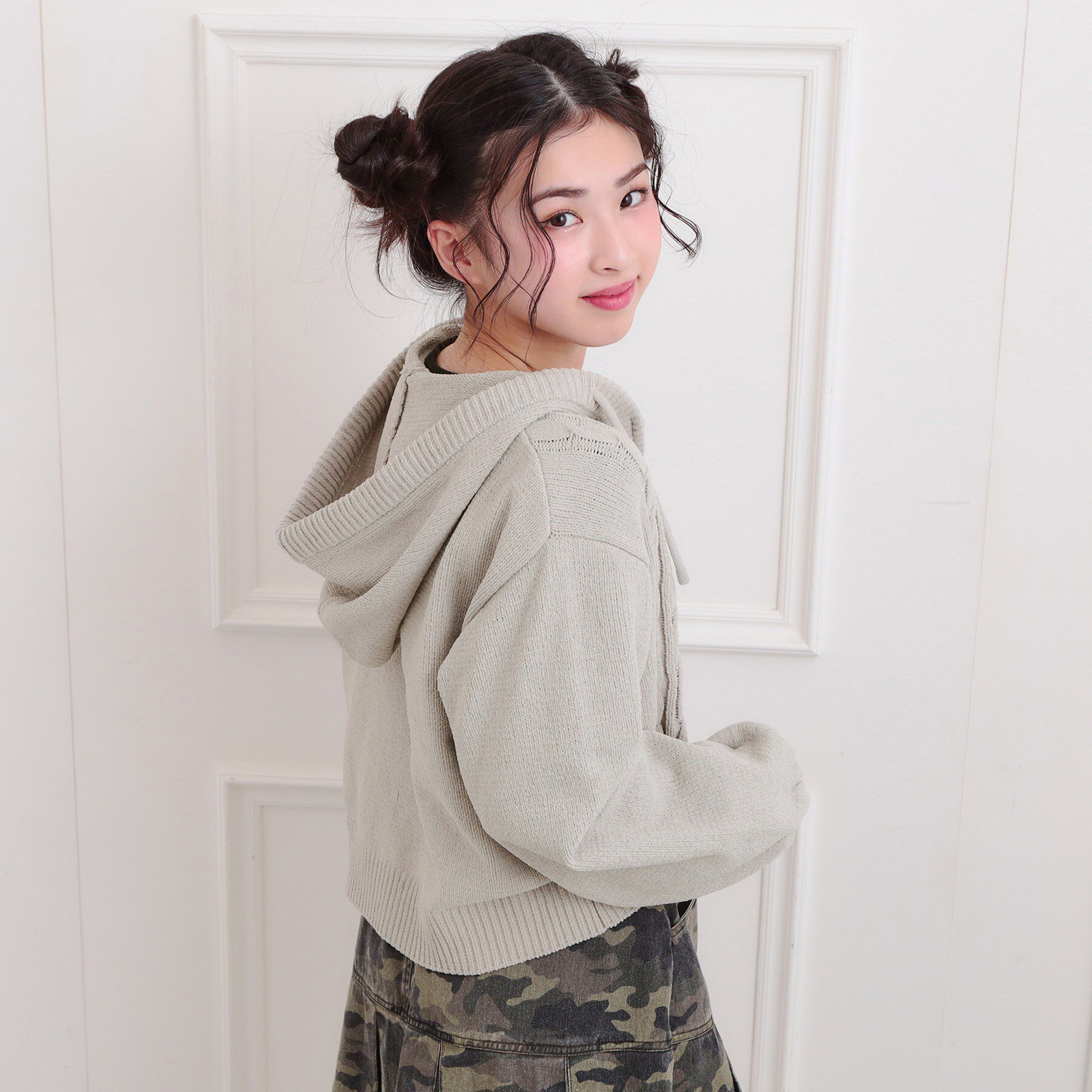 PINK-latte「モールニットケーブルカーディガン」|カーディガン|