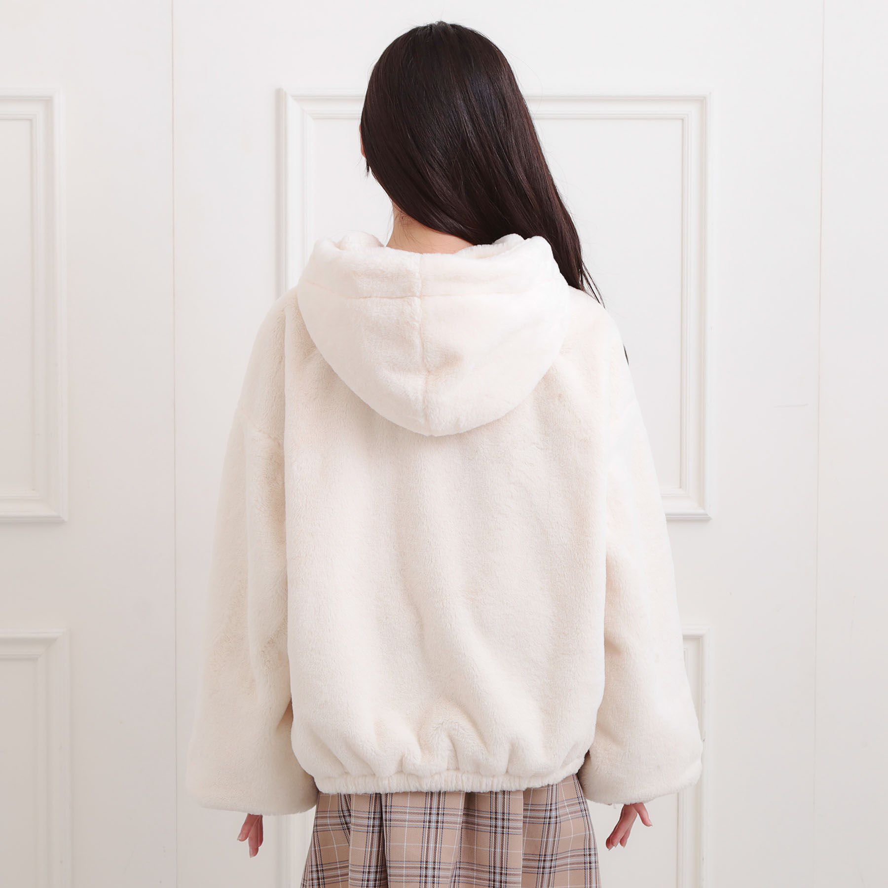 PINK-latte「フード付きフェイクファーブルゾン」|ブルゾン・スタジャン|