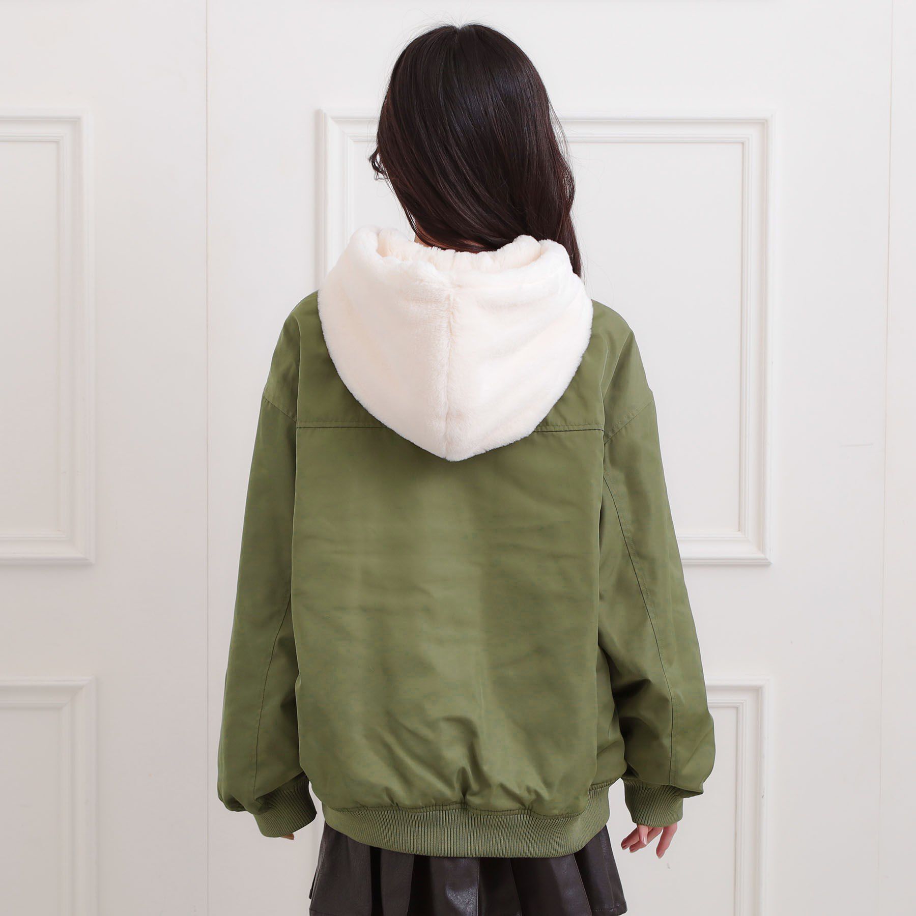 PINK-latte「リバーシブルフェイクファーブルゾン」|ブルゾン・スタジャン|