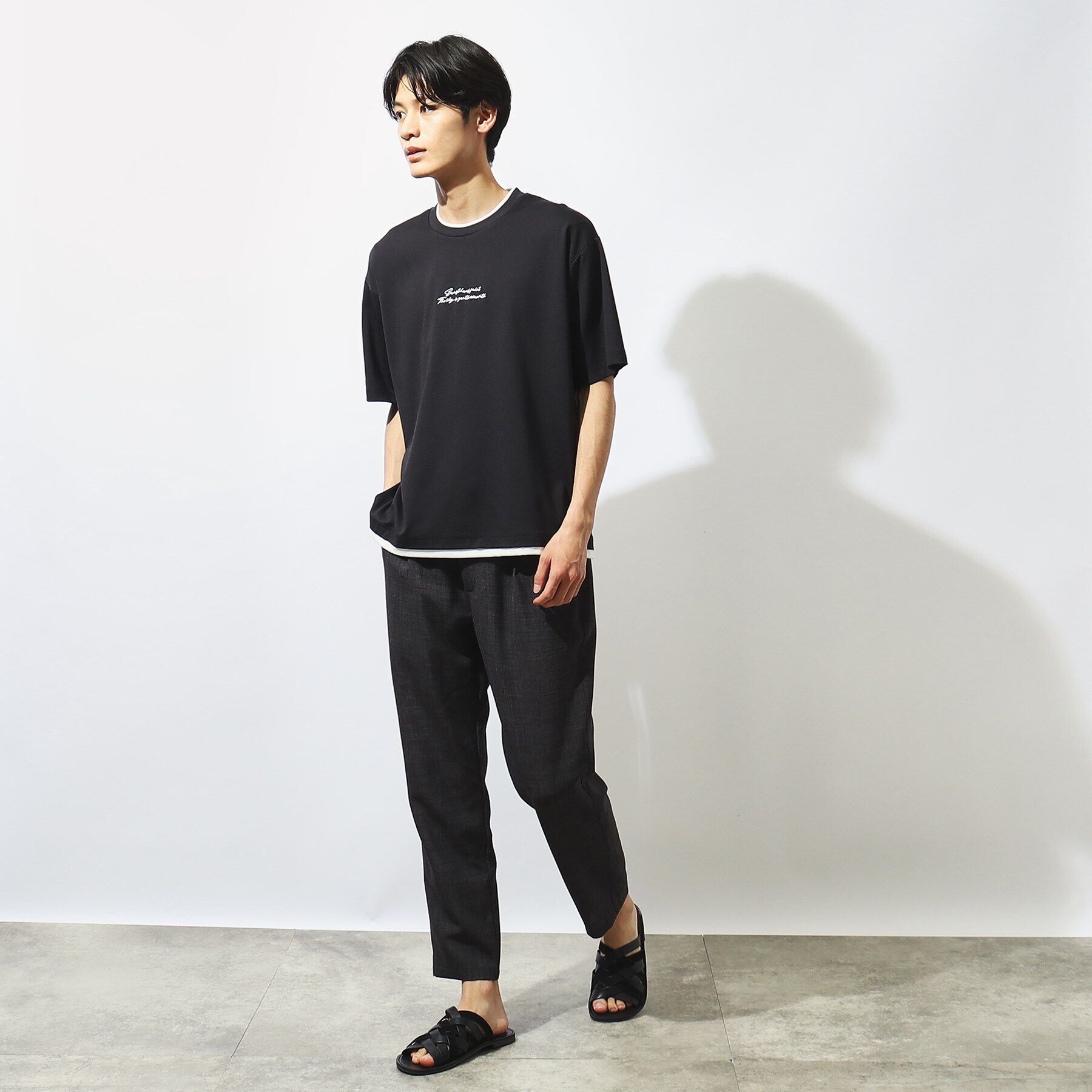 THE SHOP TK「【接触冷感】ポンチフェイクレイヤードTシャツ」|Tシャツ・カットソー|