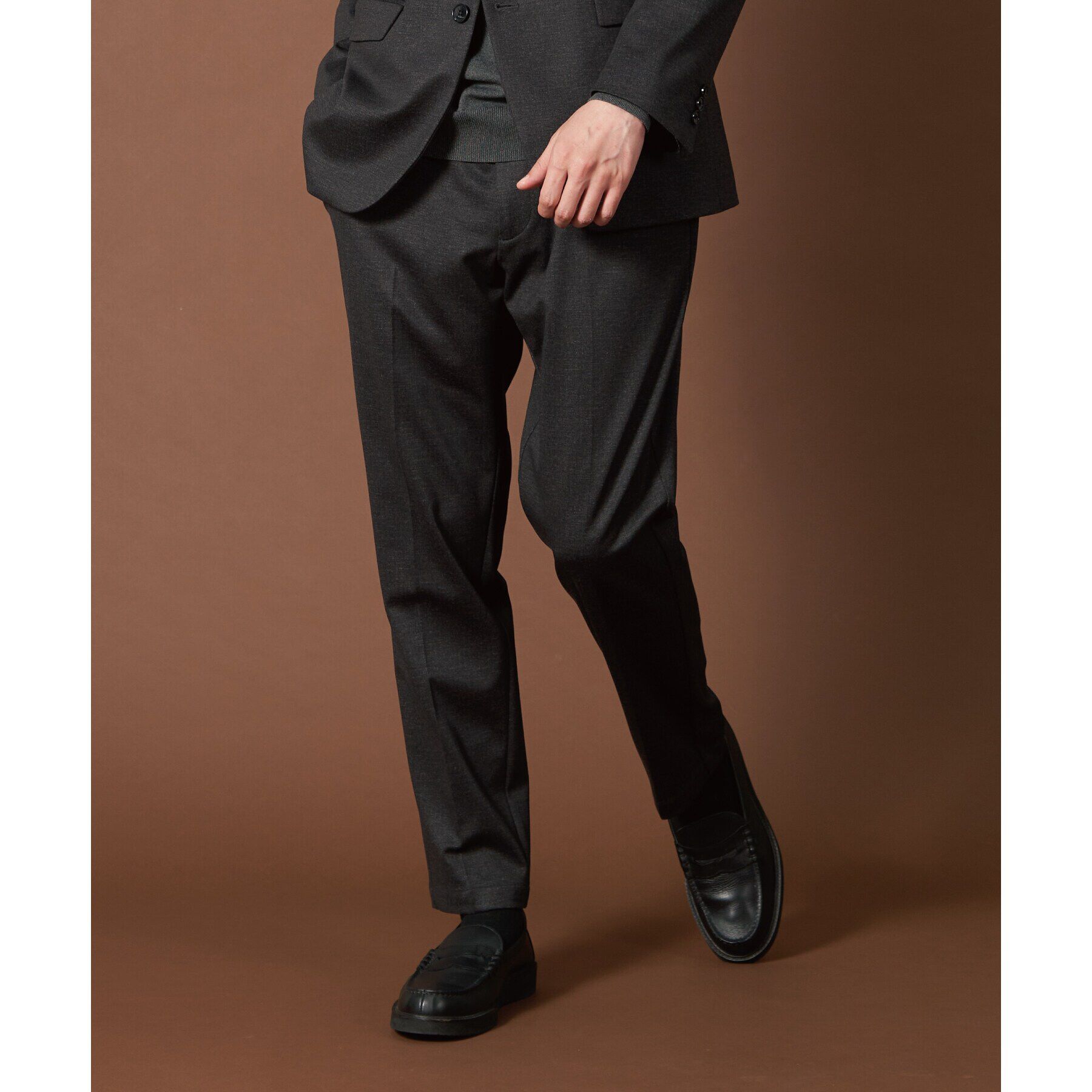 THE SHOP TK「TRジャージスラックス【セットアップ可/ビジネス対応/ストレッチ素材】」|その他|ﾁｬｺｰﾙｸﾞﾚｰ(014)