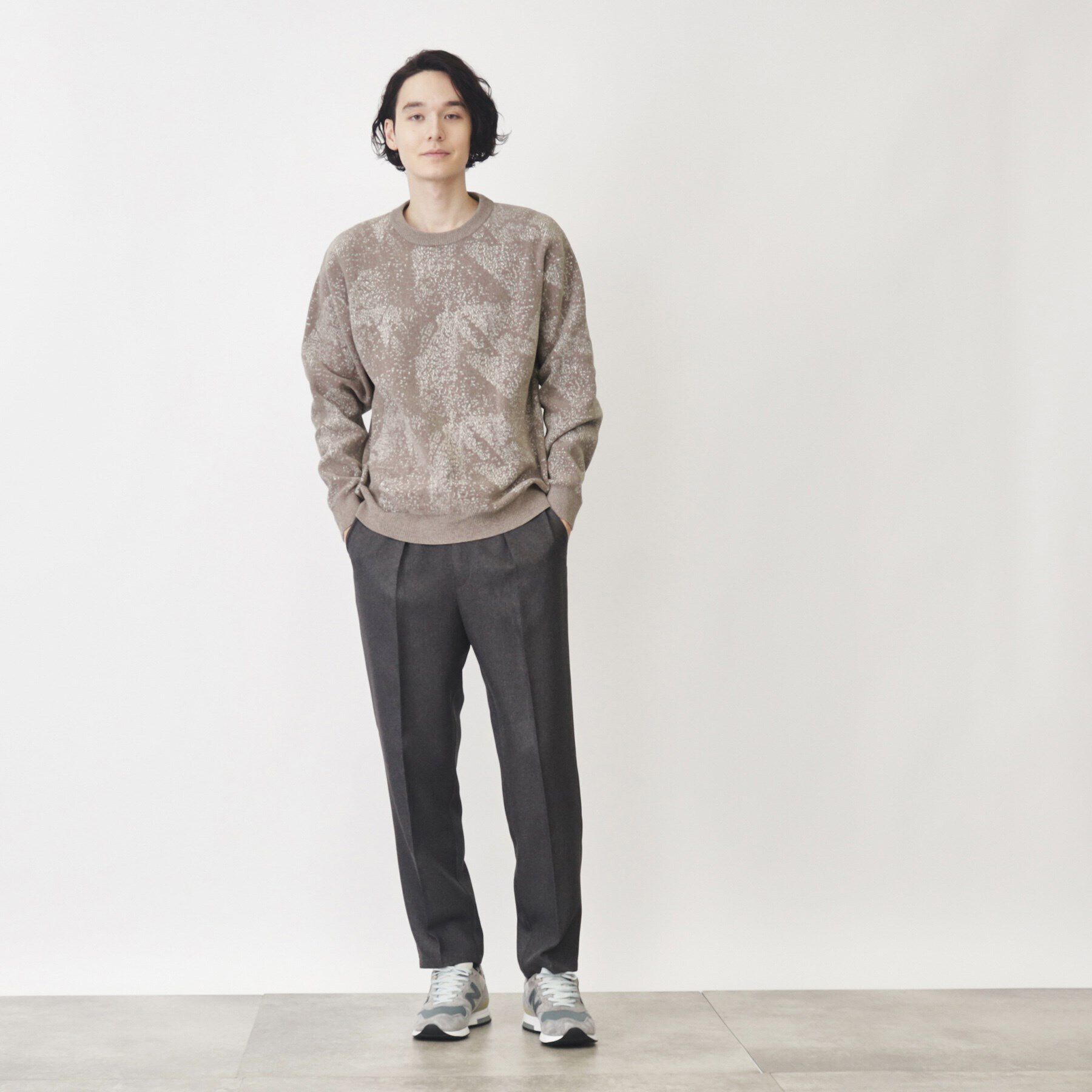 THE SHOP TK「総柄モールニットクルーネック　ユニセックス」|ニット・セーター|