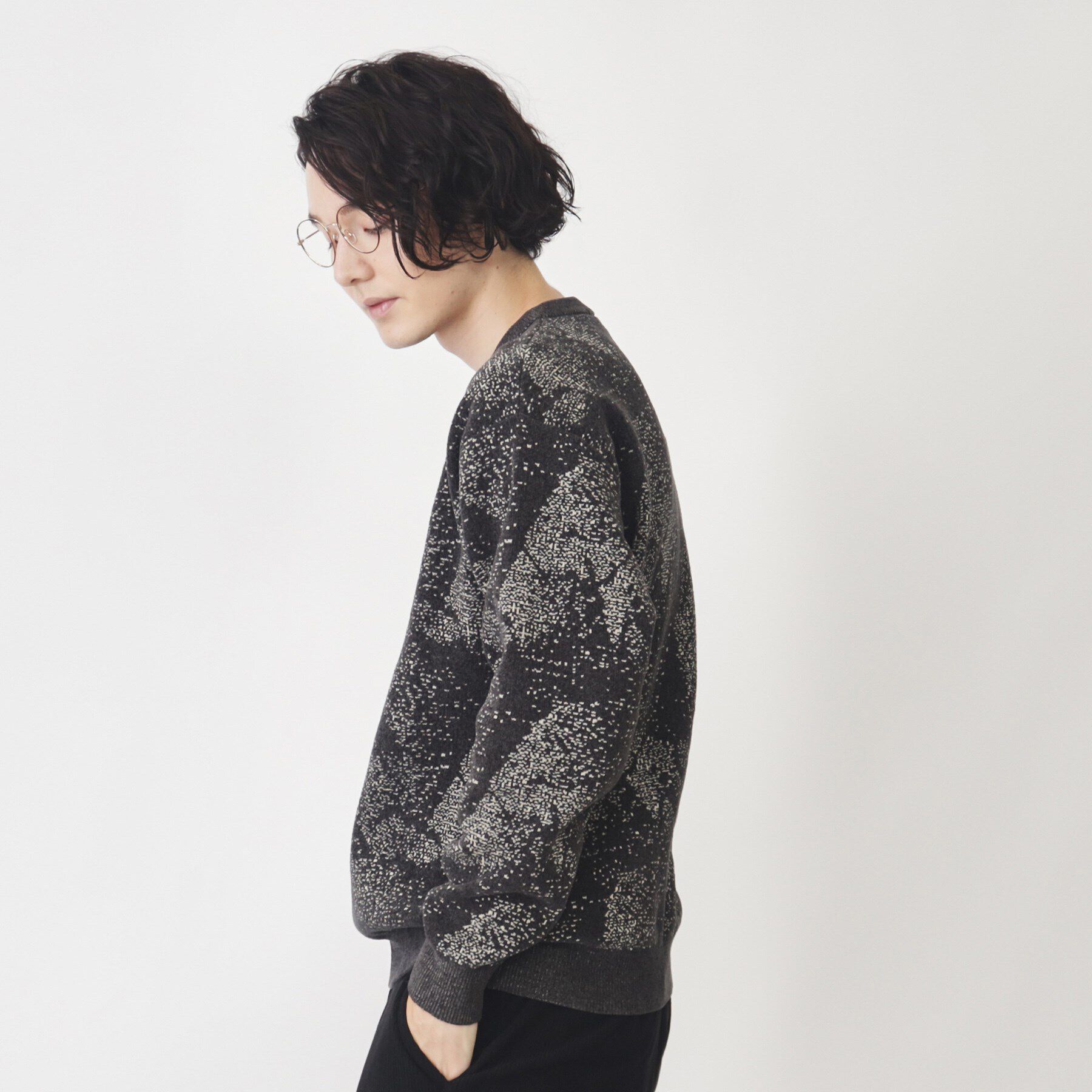 THE SHOP TK「総柄モールニットクルーネック　ユニセックス」|ニット・セーター|