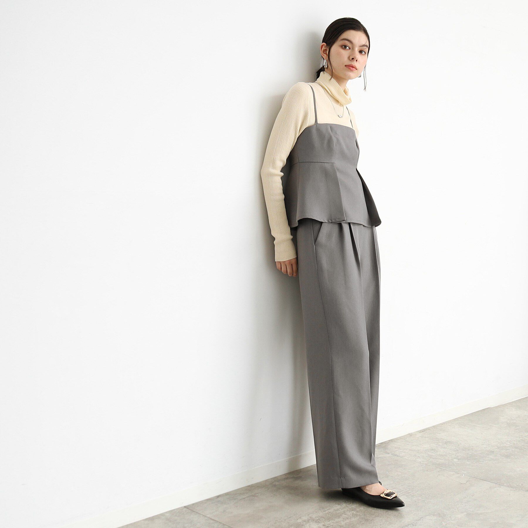 THE SHOP TK「【セットアップ可/洗える】パウダリーツイルワイドパンツ」|その他|